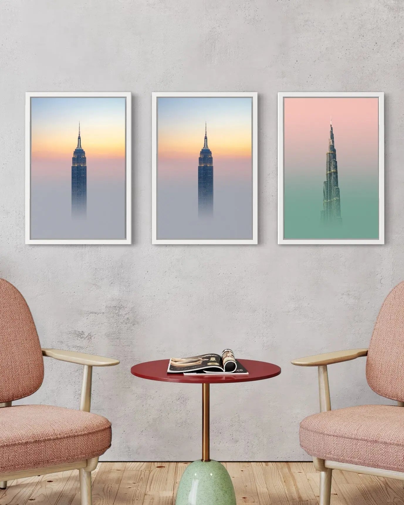 Tall Series II by Francesco Alessandrini displayed in a modern living room interior