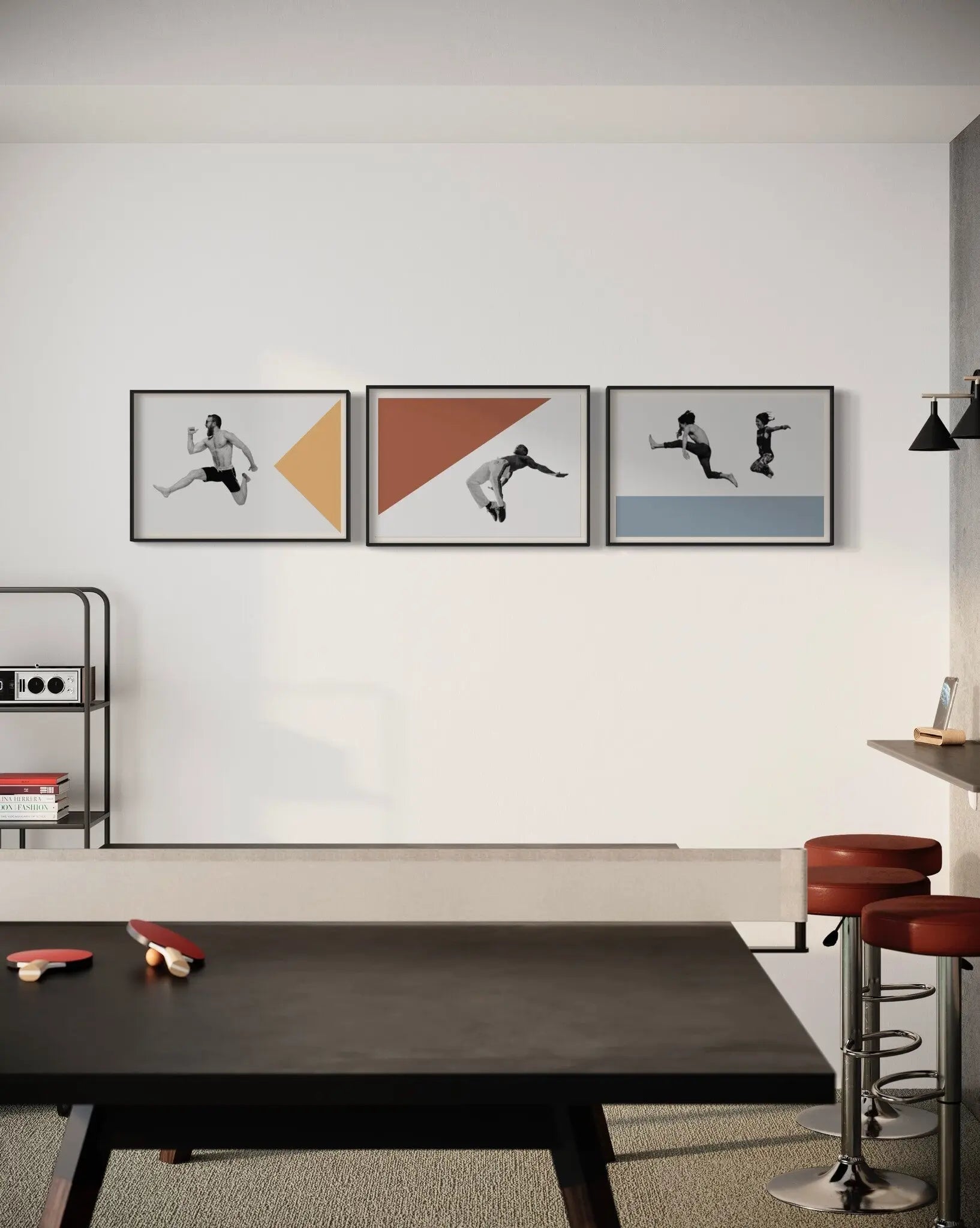 Youth in the Cities 5 by Alejandro Franseschini displayed in a modern living room interior