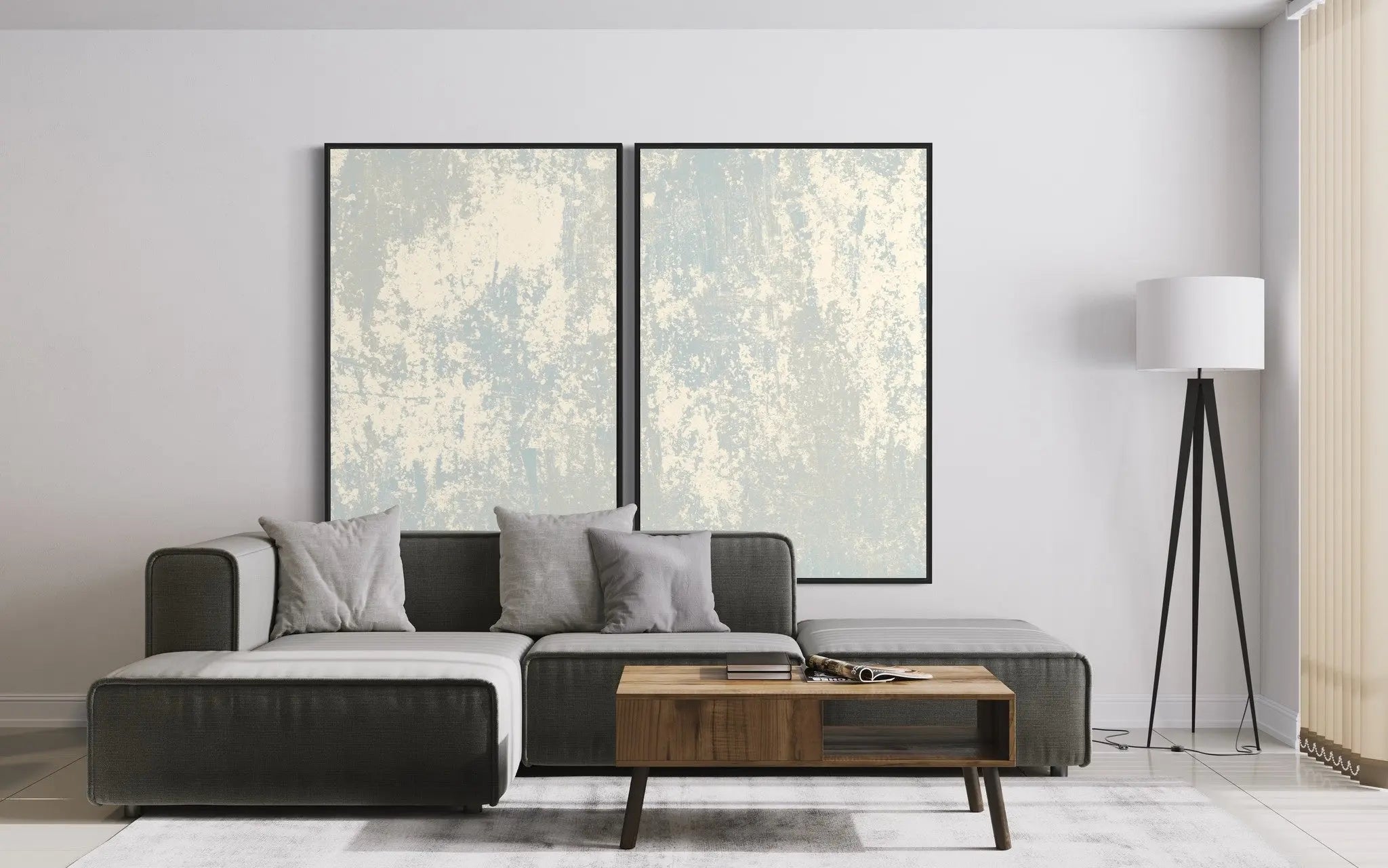 The Selknam Ascention II by Evelyn Ogly displayed in a modern living room interior