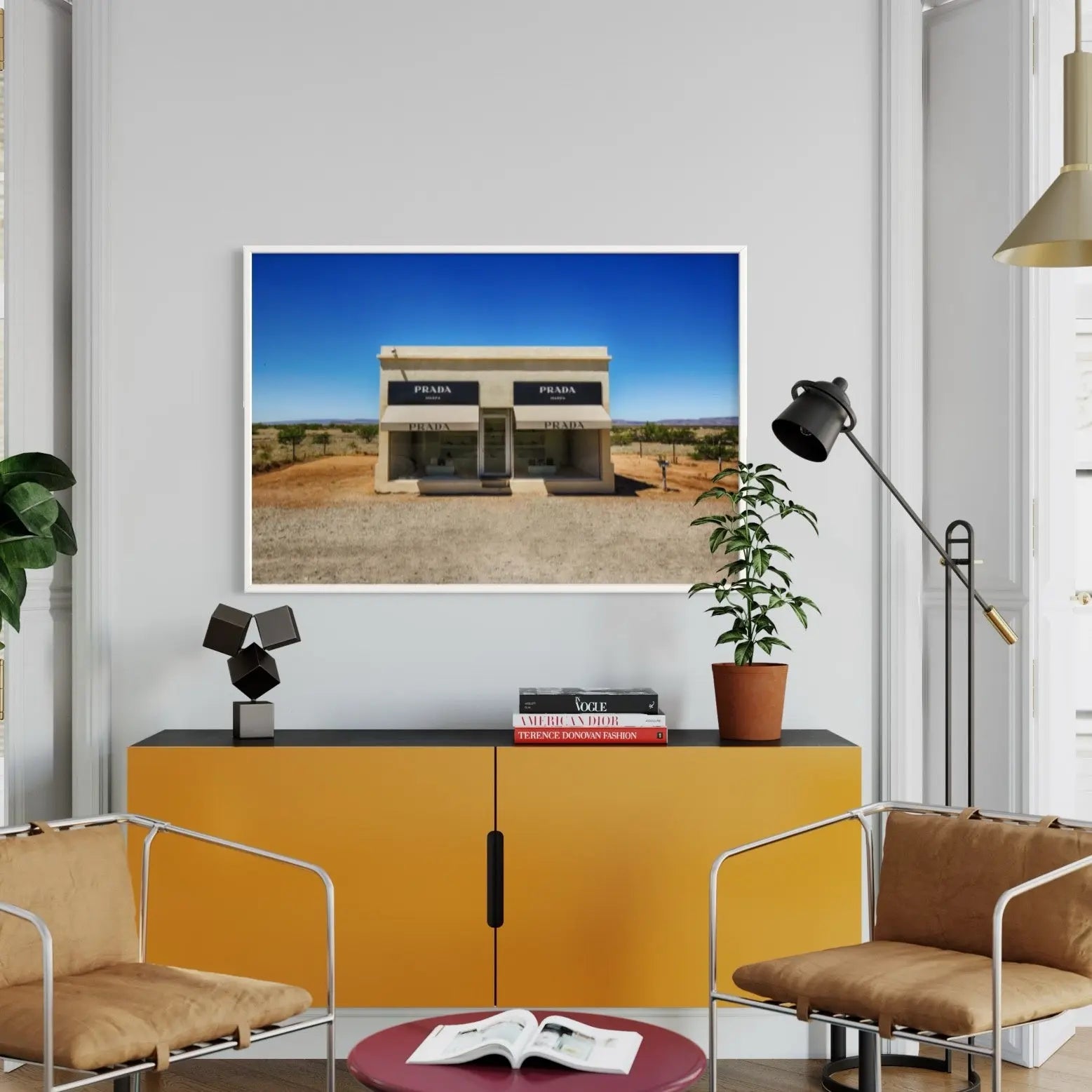 Prada Marfa In Valentine by M. Haupt displayed in a modern living room interior