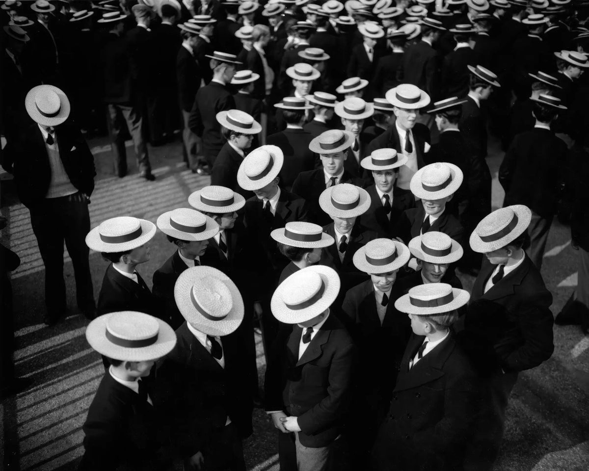 Harrow Schoolboys in Boaters 1956, fine art print, The Picturalist