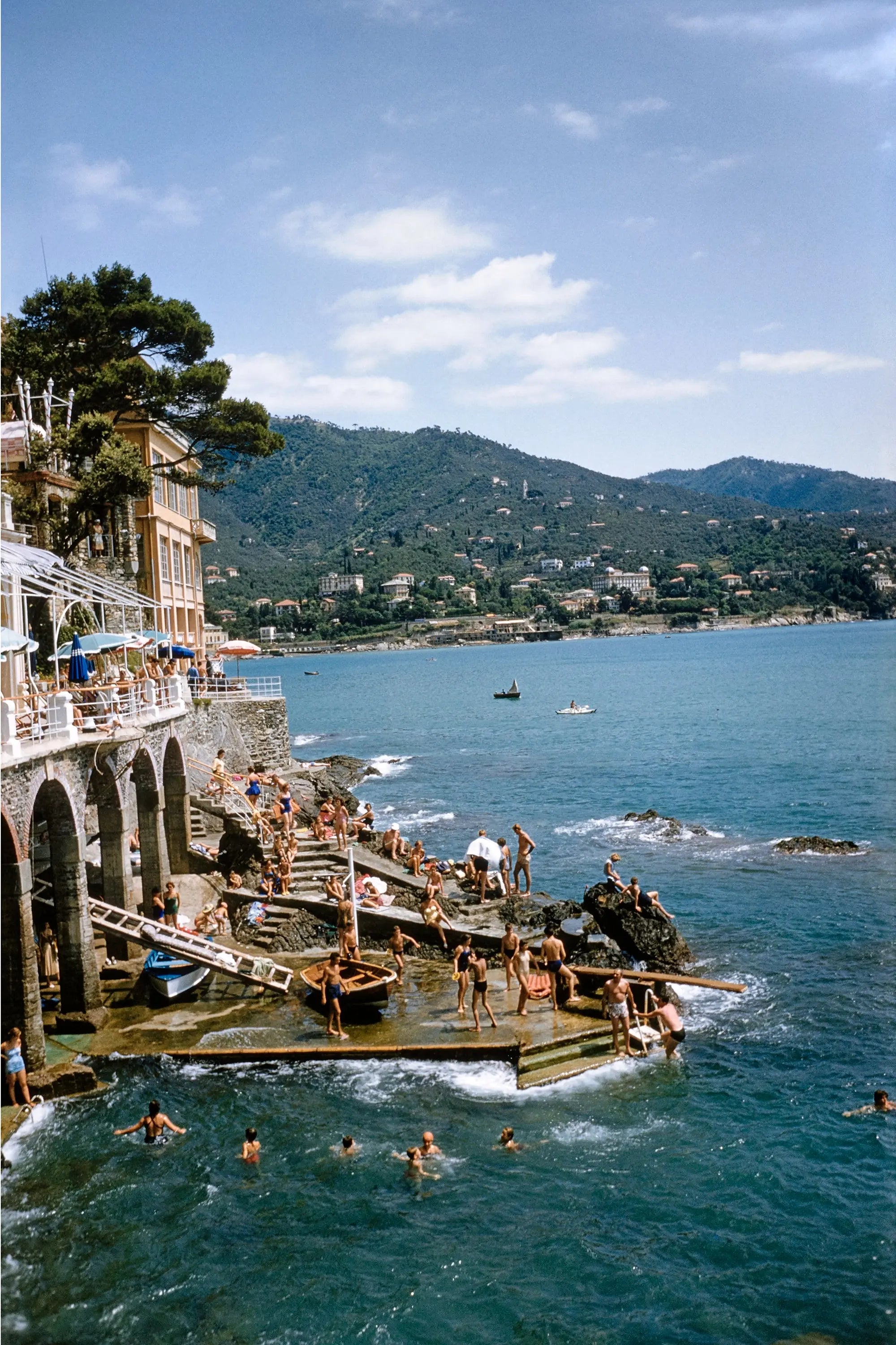 Rapallo in Italy by Slim Aarons, metal print, The Picturalist