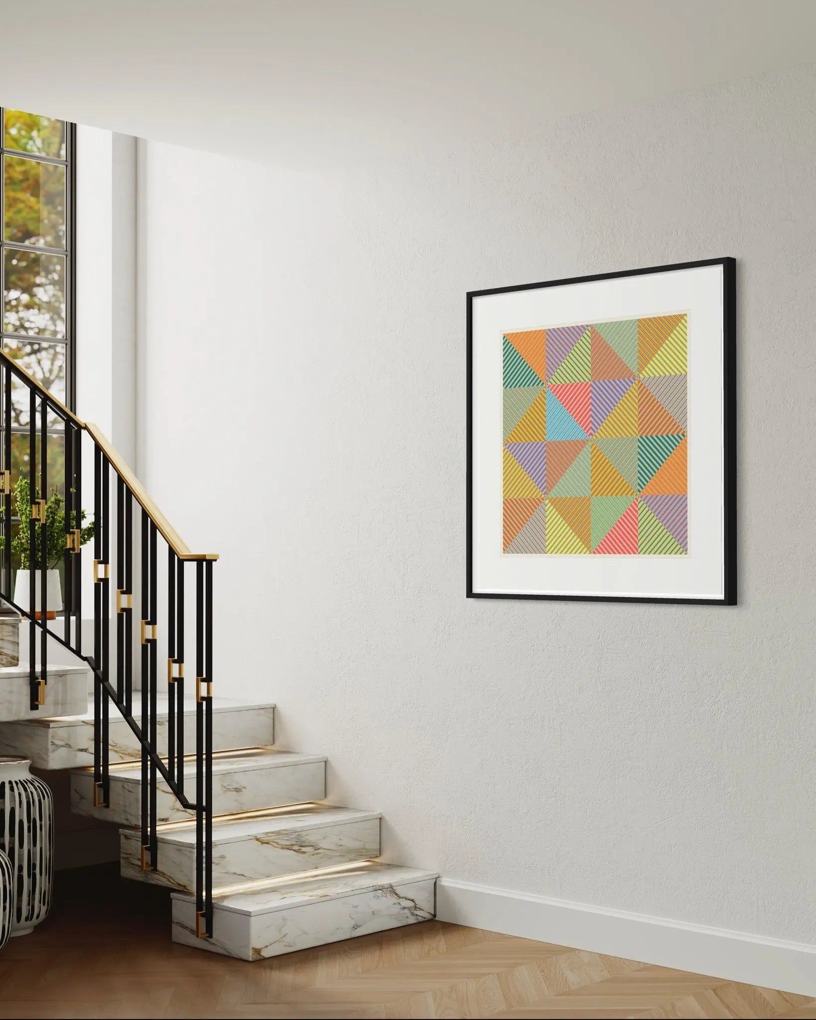 Squared by Alejandro Franseschini displayed in a modern living room interior