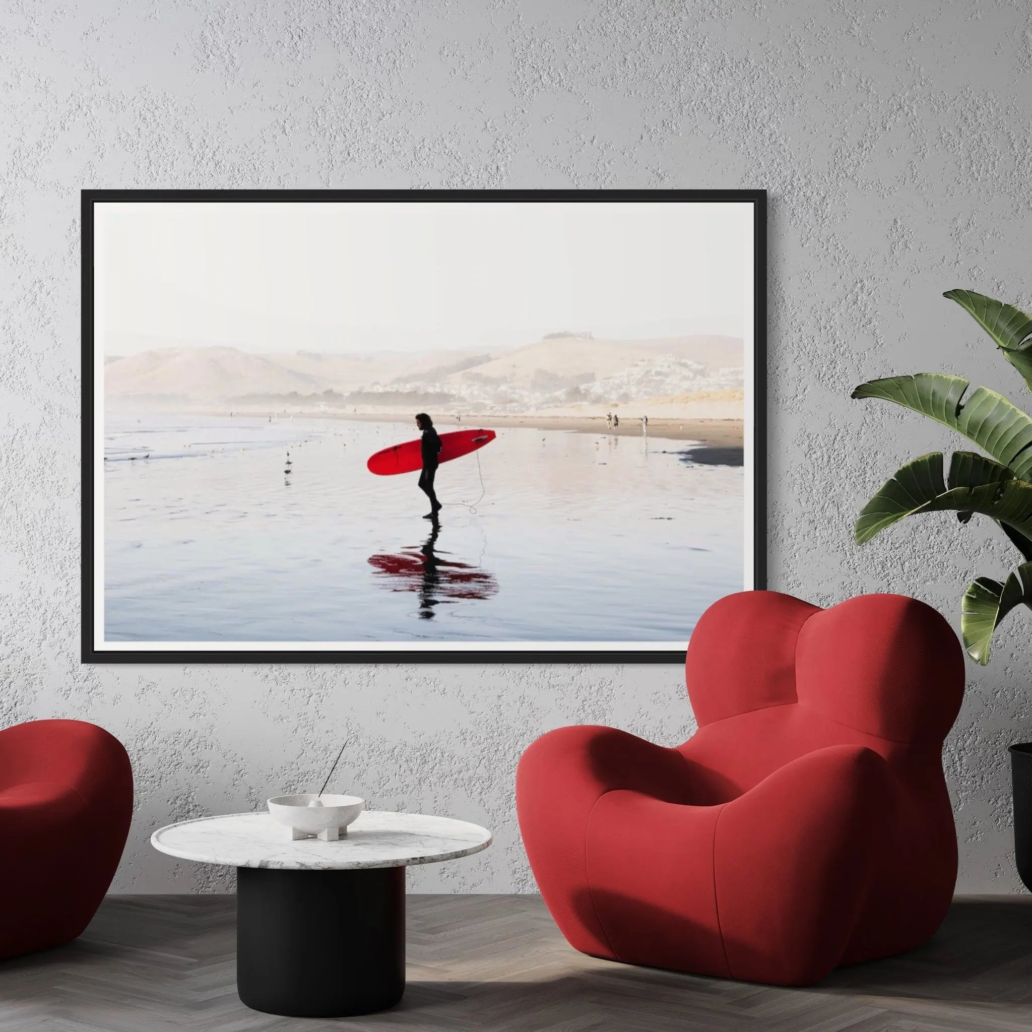 Surf The Way by J. Bishop displayed in a modern living room interior