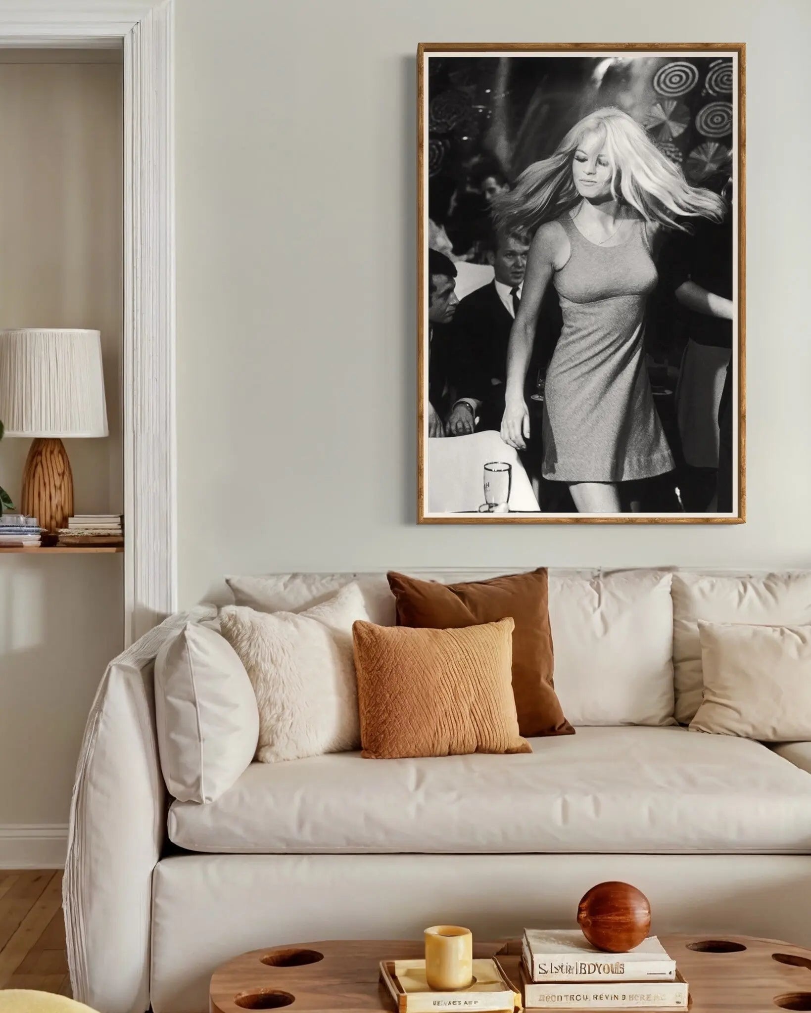 Brigitte Bardot Dancing by Reg Lancaster presented in a curated interior design