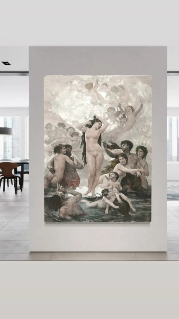 The Birth Of Venus, Xix Century Illustration shown in a minimalist home decor setting