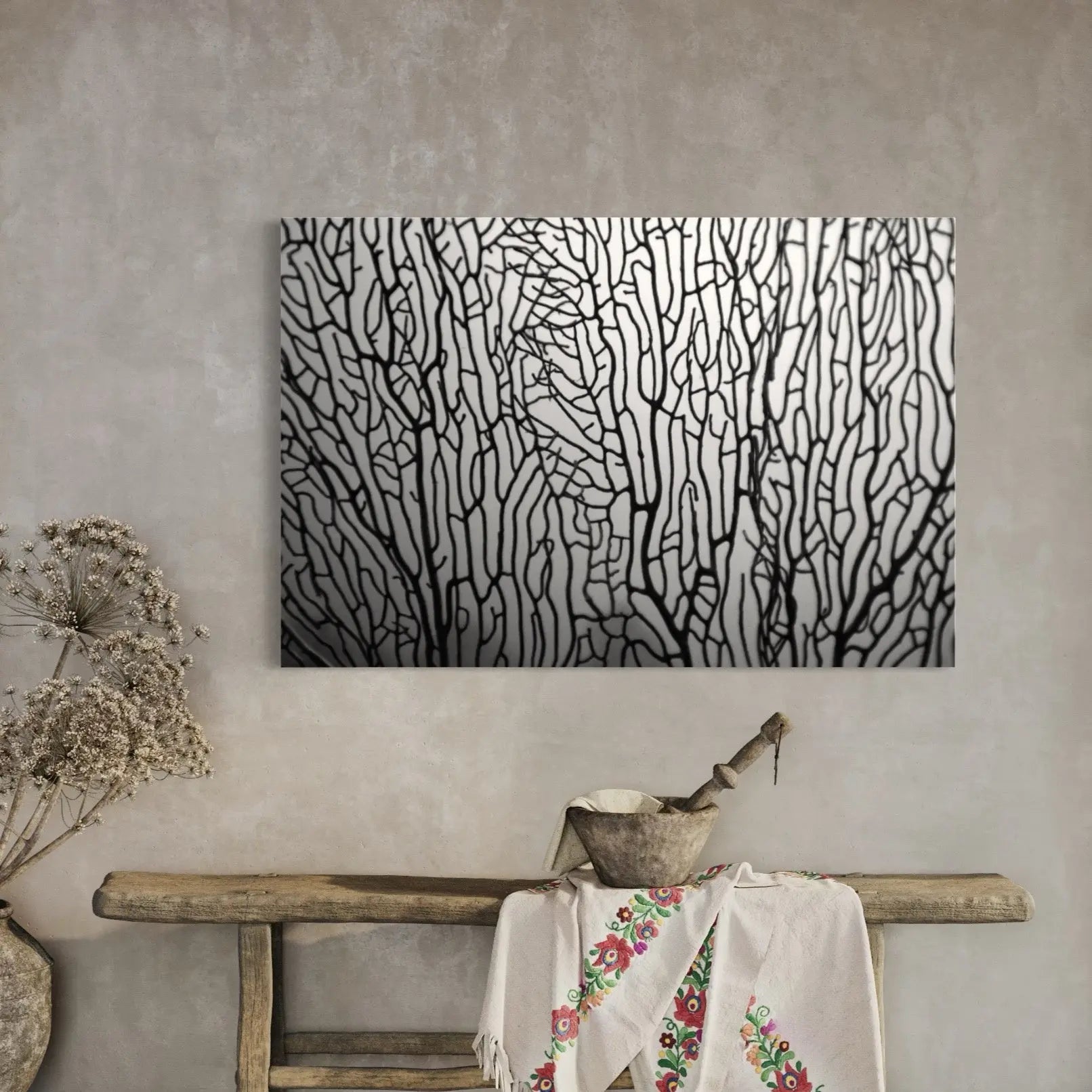 Underwater Coral Screen by Enric Gener displayed in a modern living room interior
