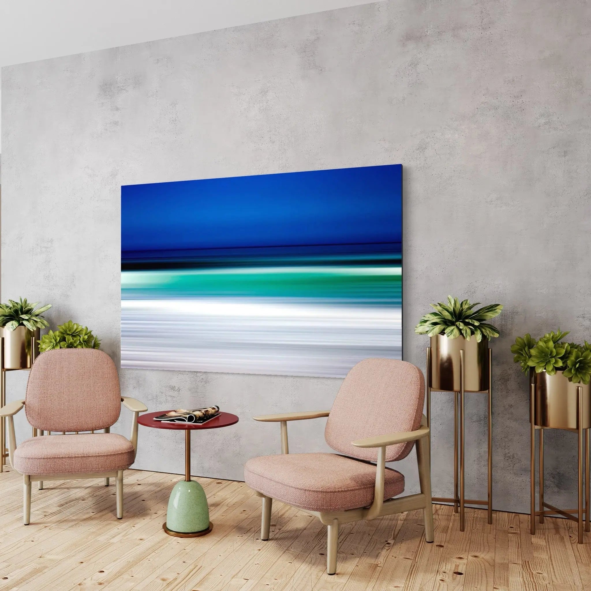 Turquoise Blur styled in a contemporary interior setting