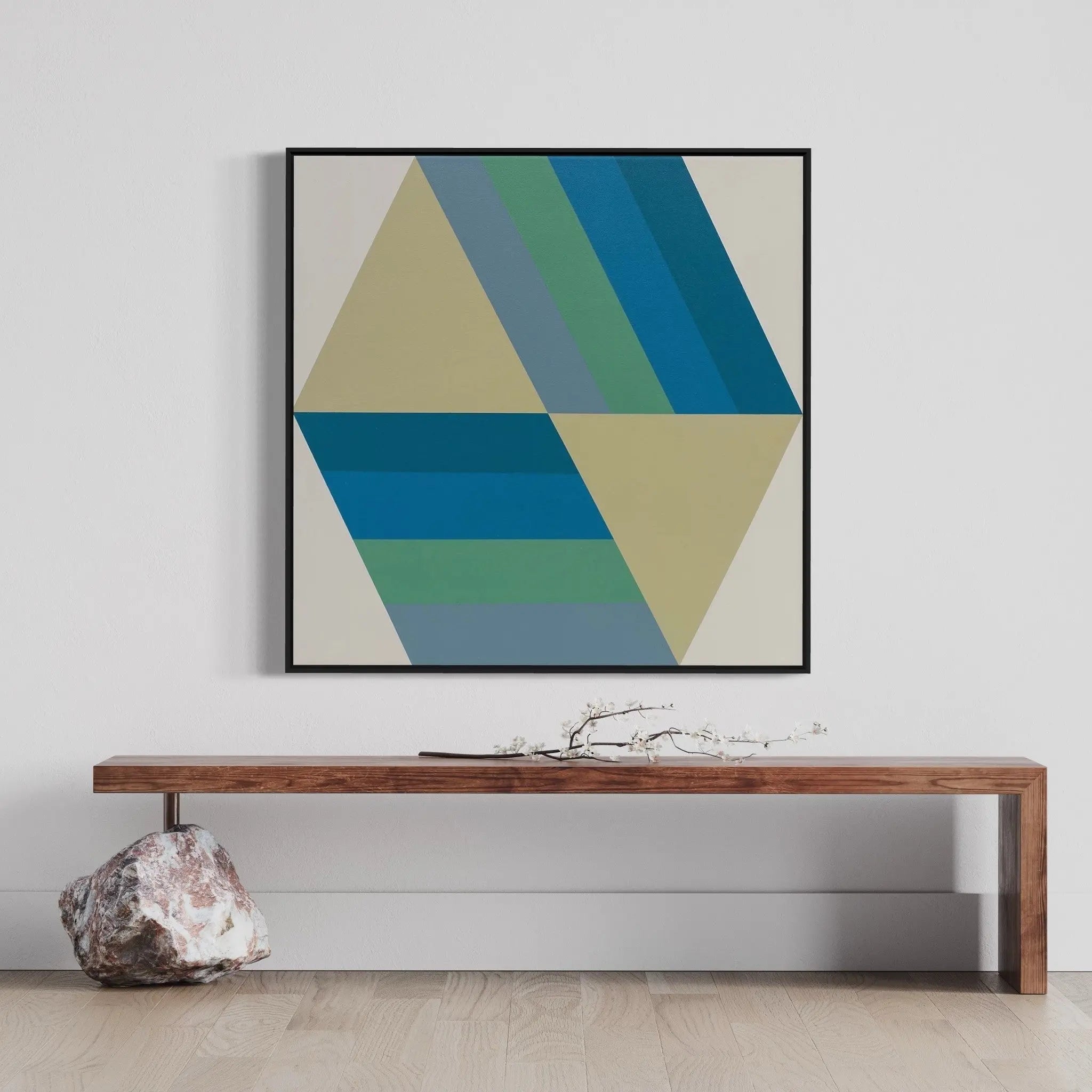 Broken Square 04 by Rodrigo Martin displayed in a modern living room interior
