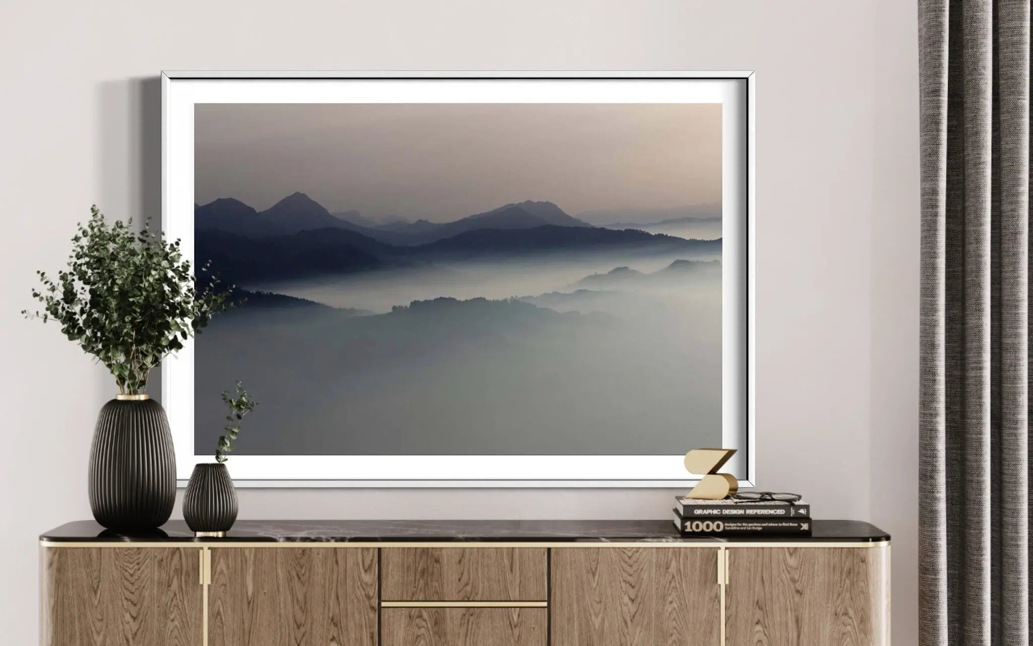 Virgin by C. Gomez displayed in a modern living room interior