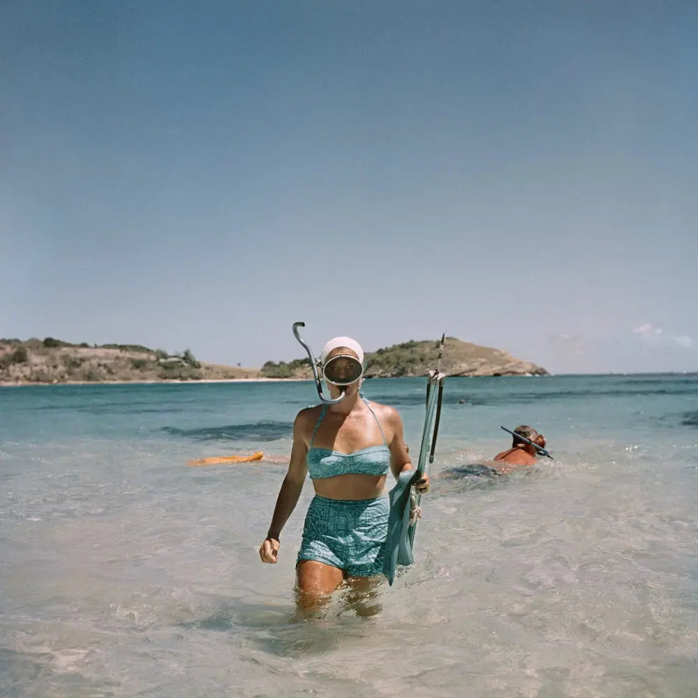 Snorkelling In Antigua by Slim Aarons, fine art print, The Picturalist