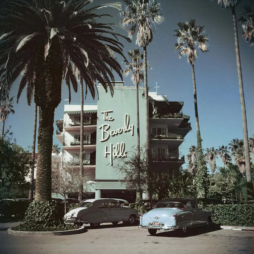Beverly Hills Hotel by Slim Aarons, metal print, The Picturalist