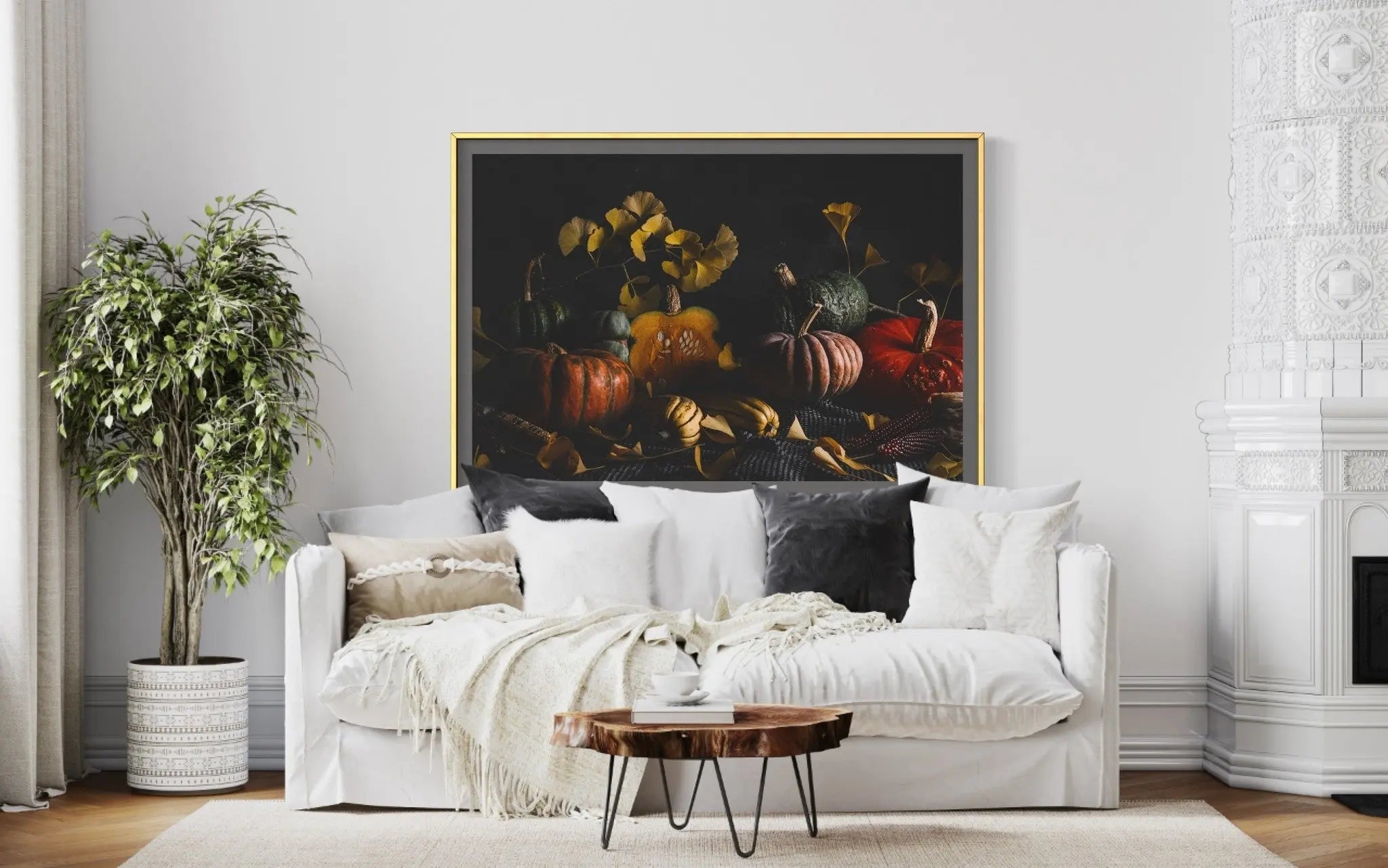 Winter Squash Tableau by Jed Gordon-Moran showcased in a designer room setting