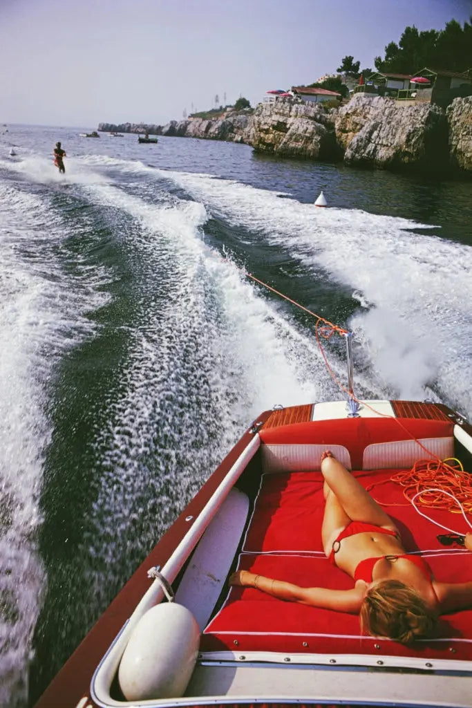 Leisure in Antibes by Slim Aarons, metal print, The Picturalist