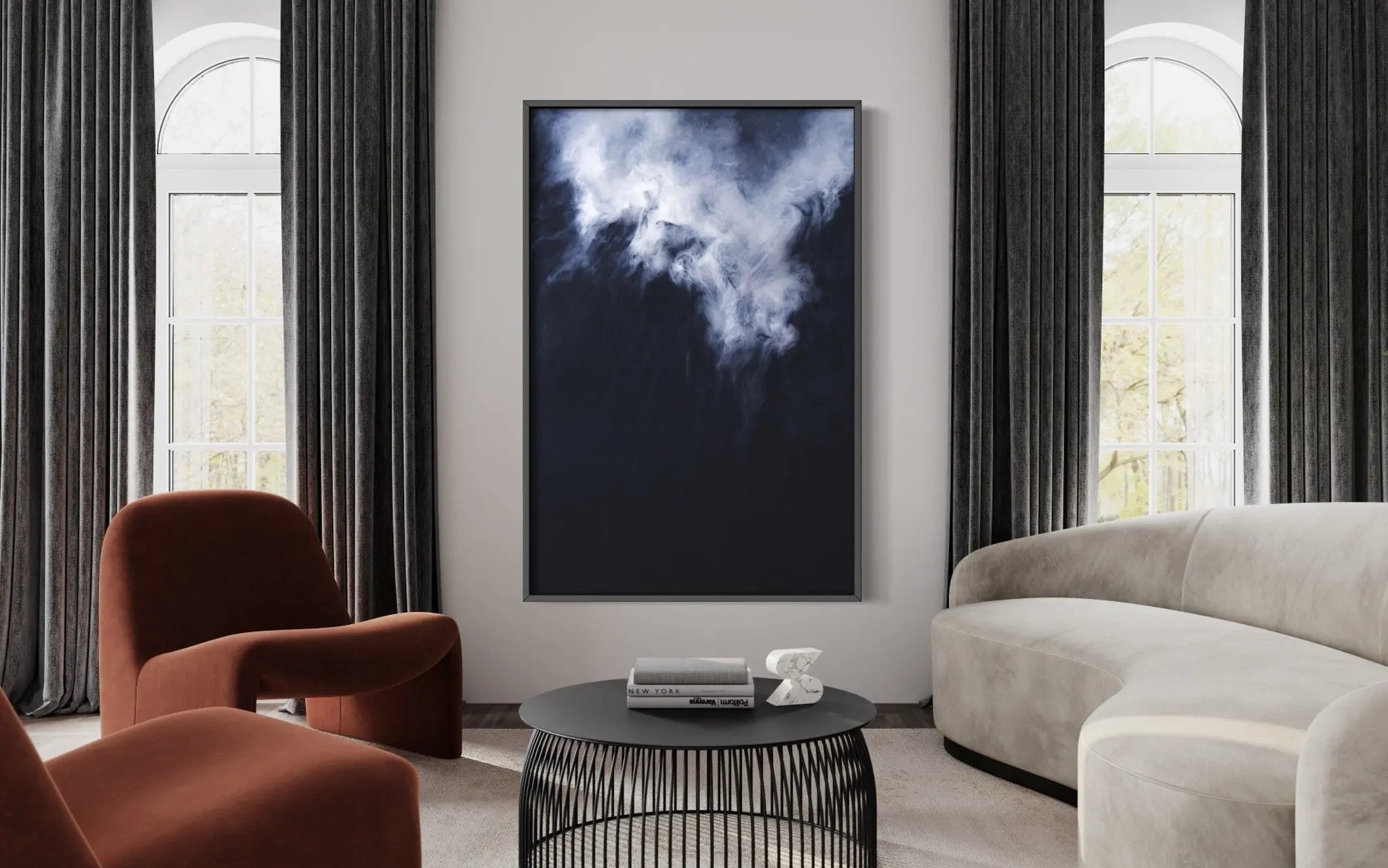 Abstract Waters by Enric Gener styled in a contemporary interior setting