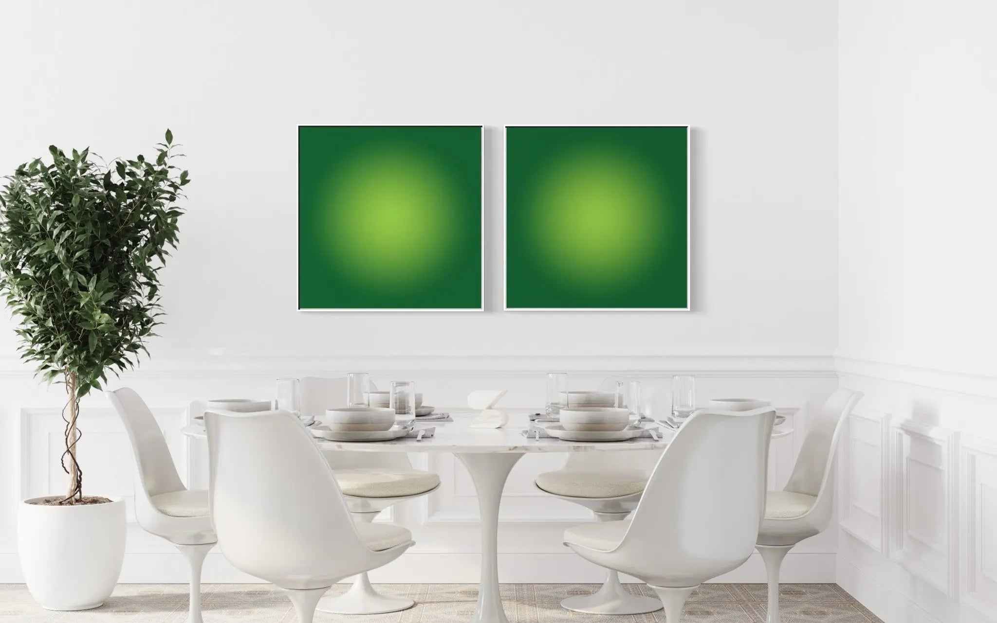 Green Halo by Alejandro Franseschini showcased in a designer room setting