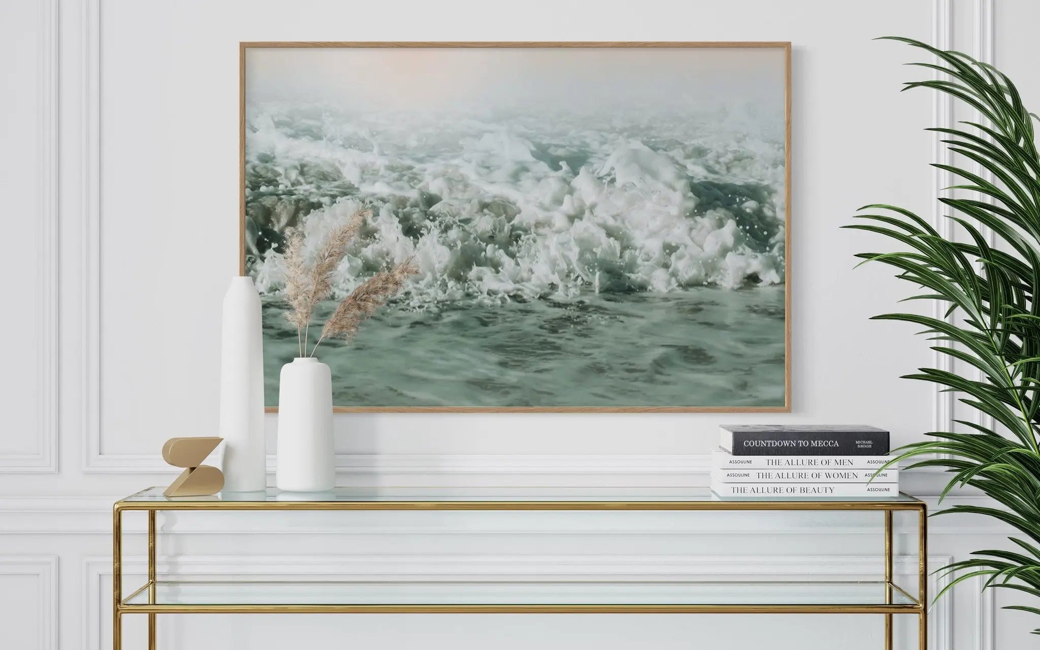 By The Sea by The Sea by Karen Thom displayed in a modern living room interior