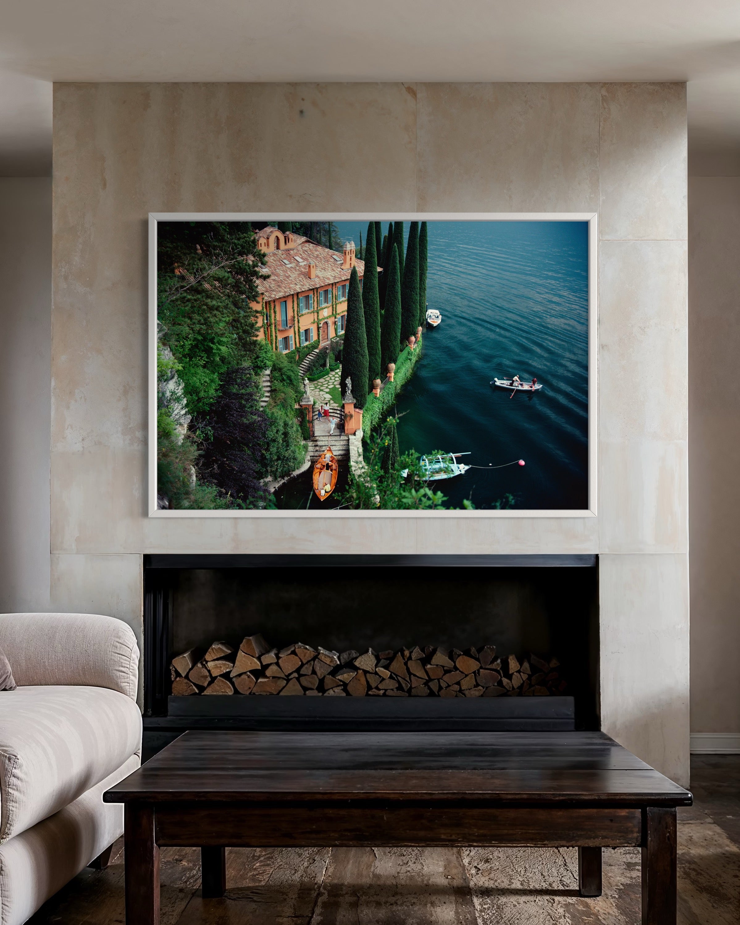Giacomo Montegazza by Slim Aarons shown in a boutique hotel lounge, offering framed art for hospitality and aesthetic solutions for hospitality designers.