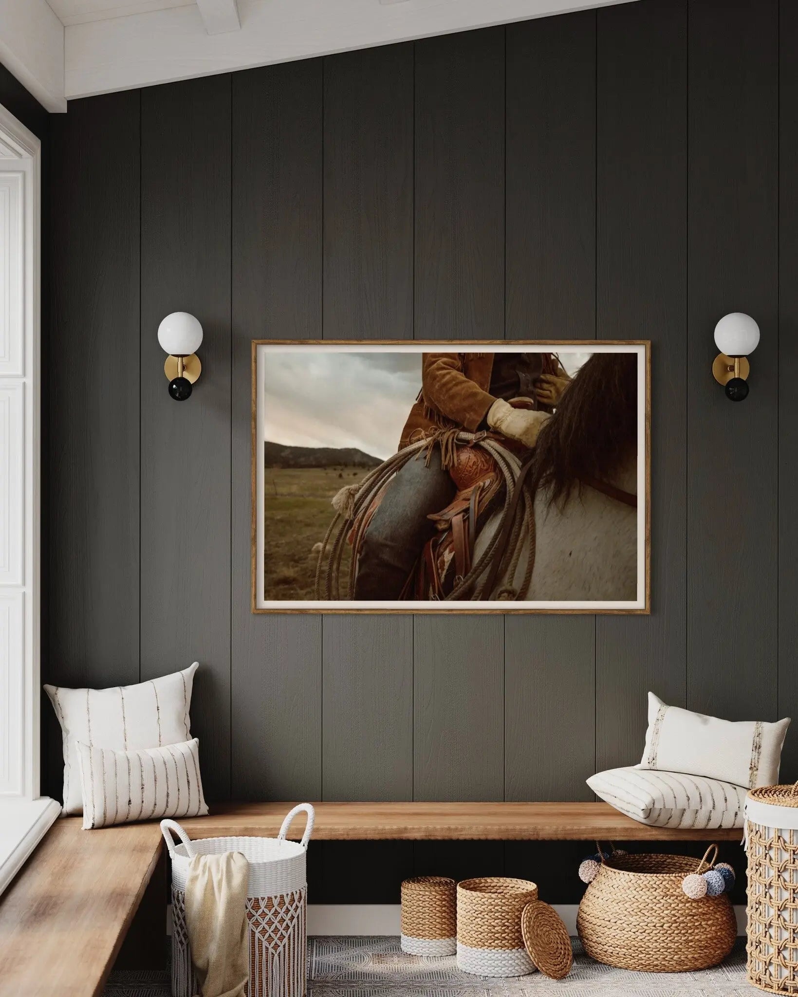 Saddle Serenity presented in a curated interior design