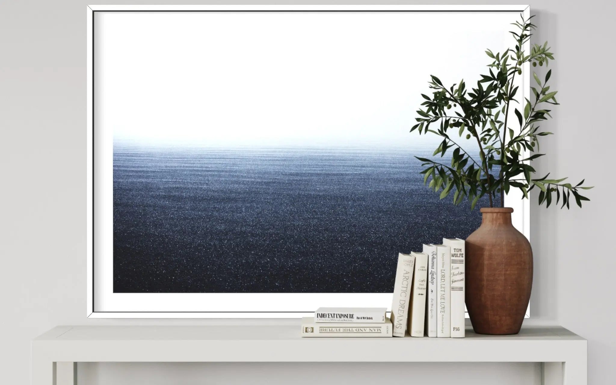 El Mar by Enric Gener displayed in a modern living room interior