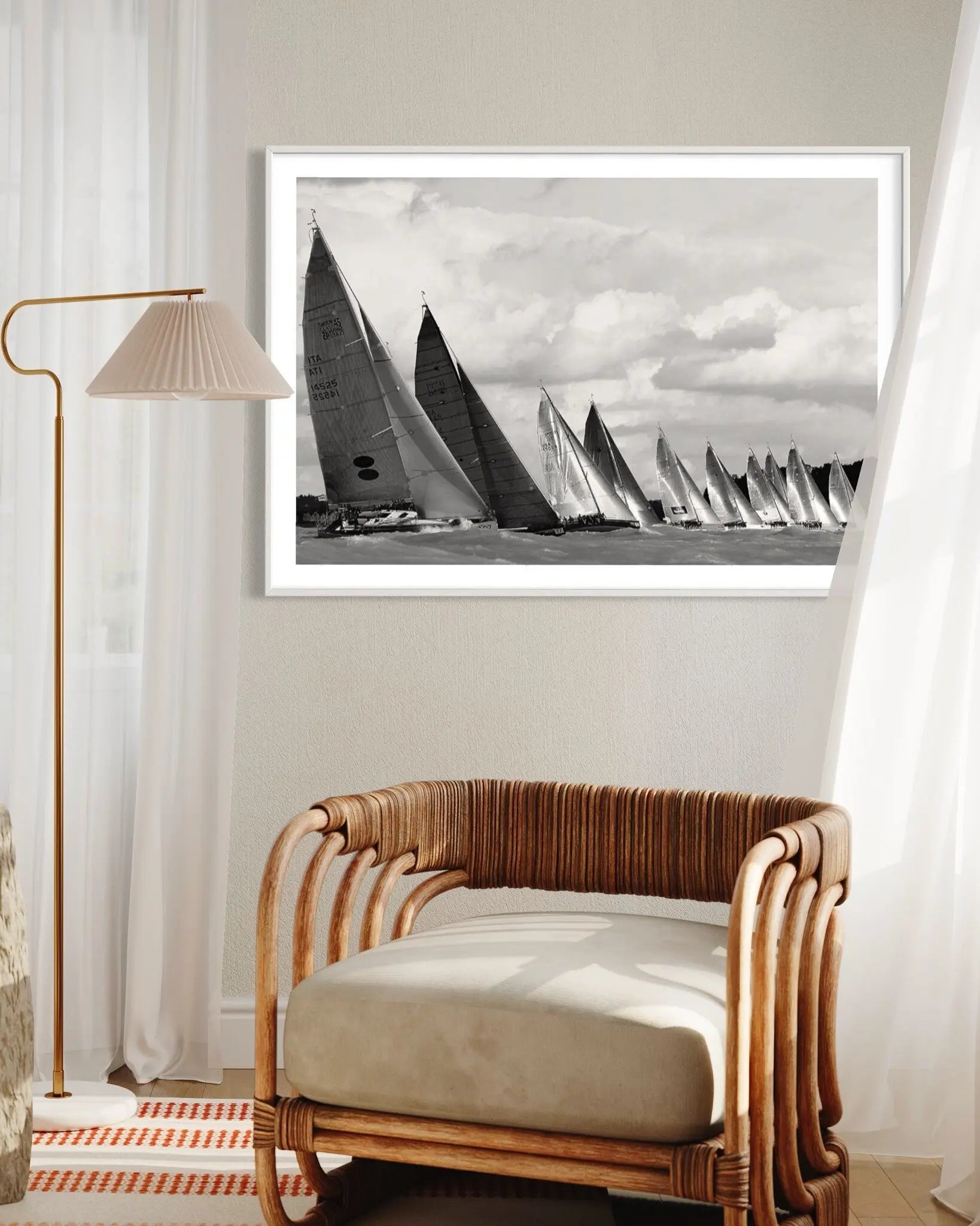 Swan 45s on the Line by Kevin Dailey presented in a curated interior design