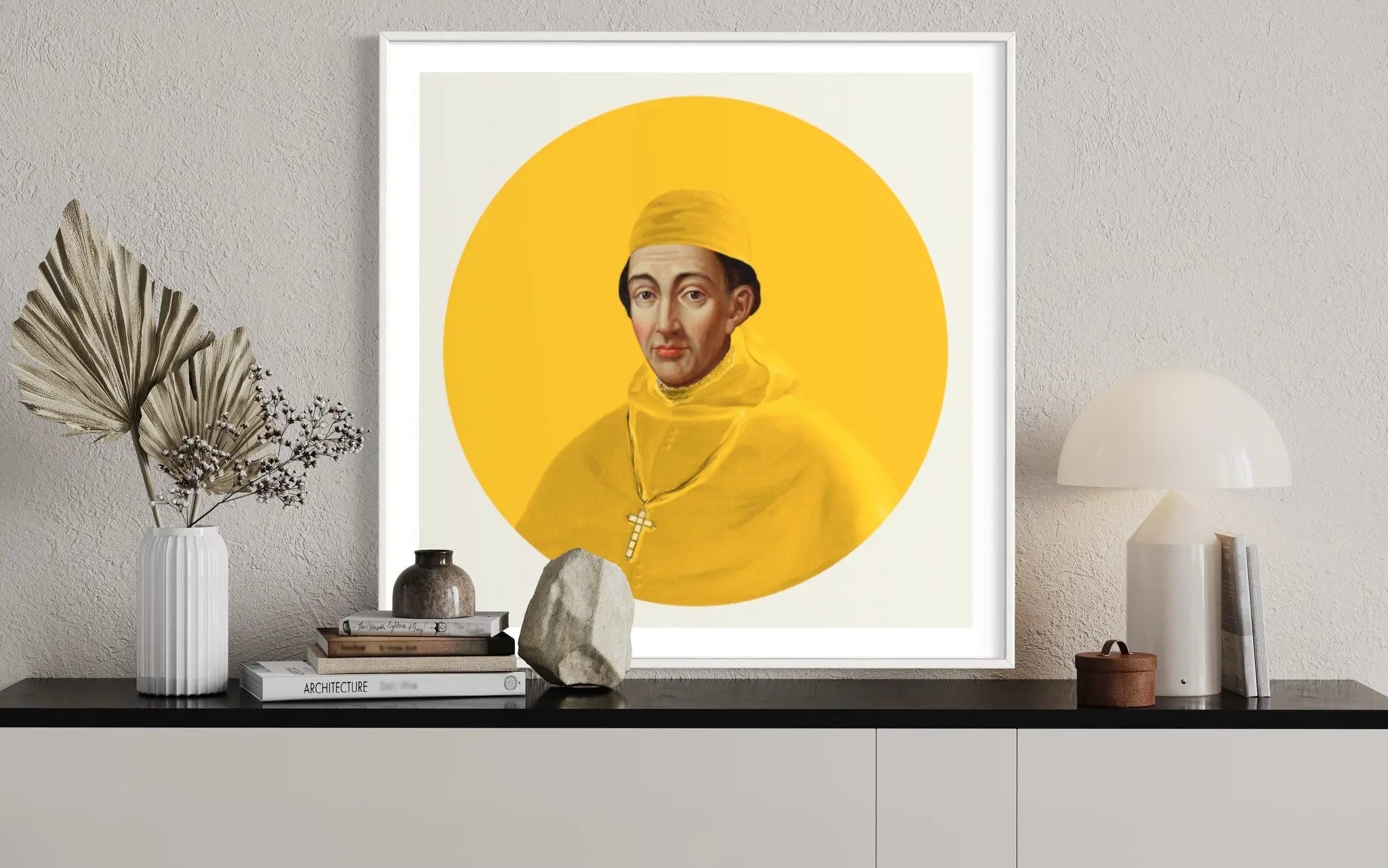 Cardinal in Yellow by Alejandro Franseschini styled in a contemporary interior setting