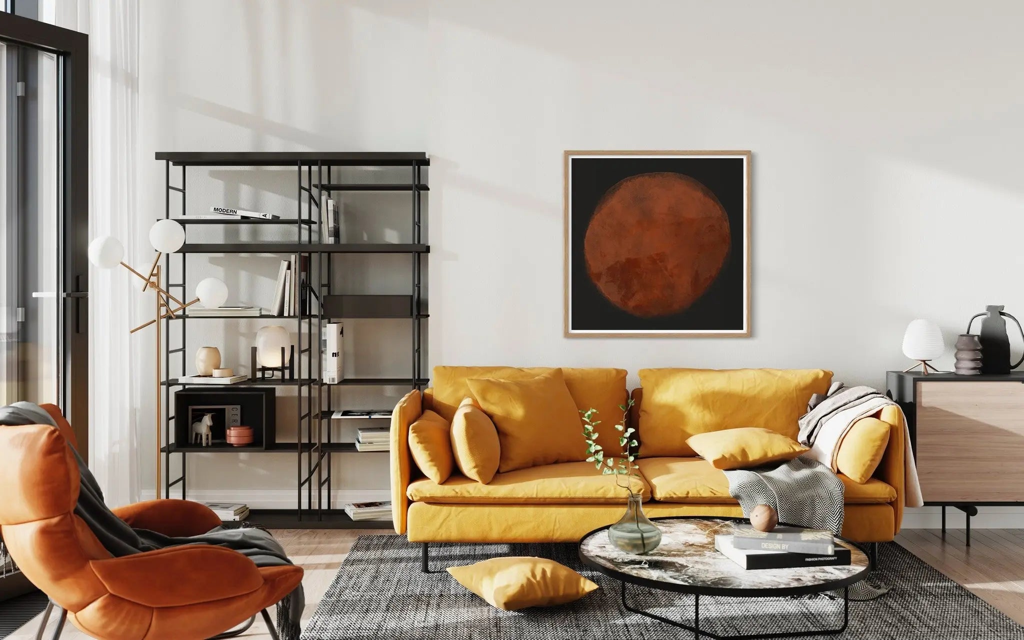 Red Poem by Alejandro Franseschini presented in a curated interior design