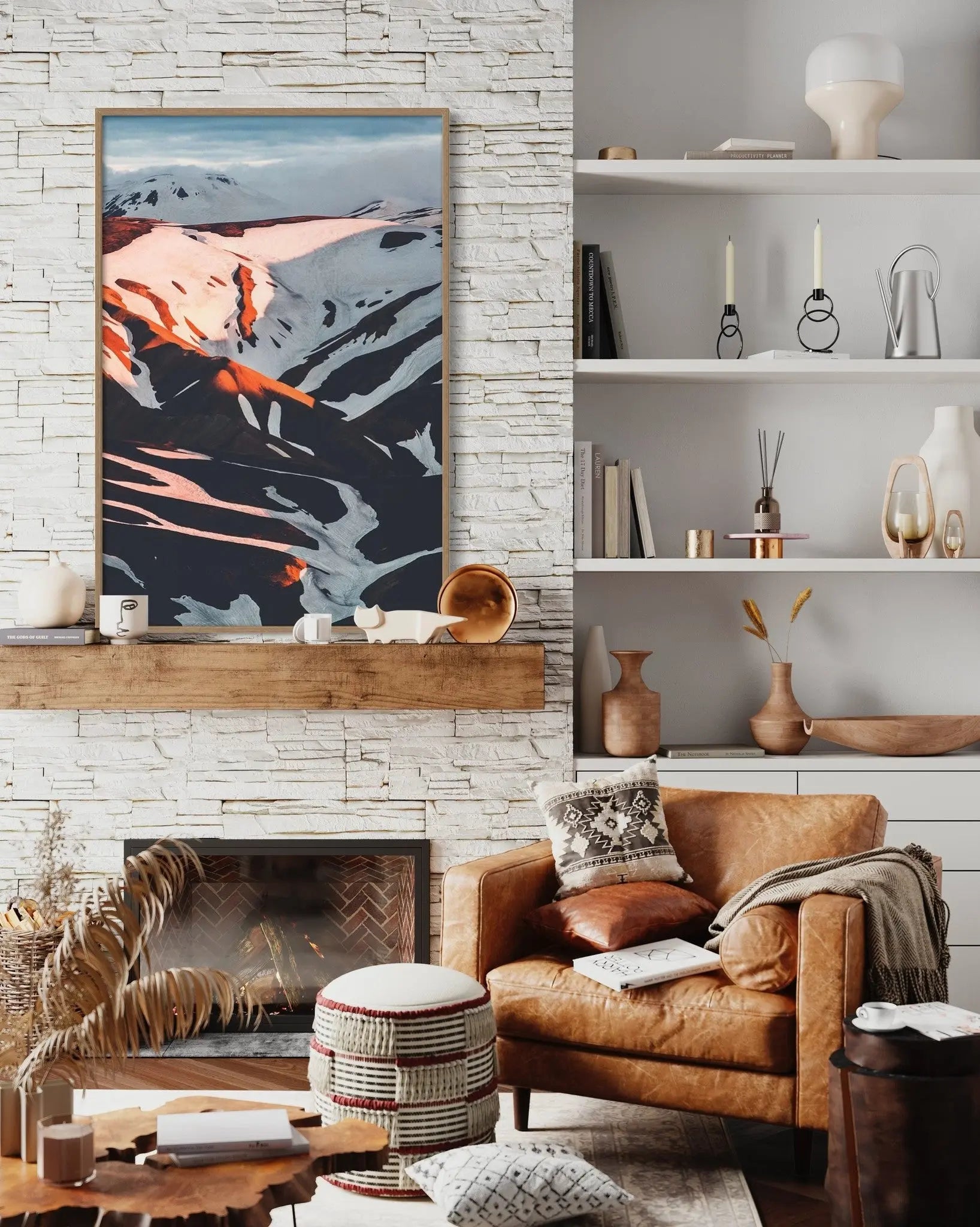 Snow On Sun Valley by N. Niman styled in a contemporary interior setting