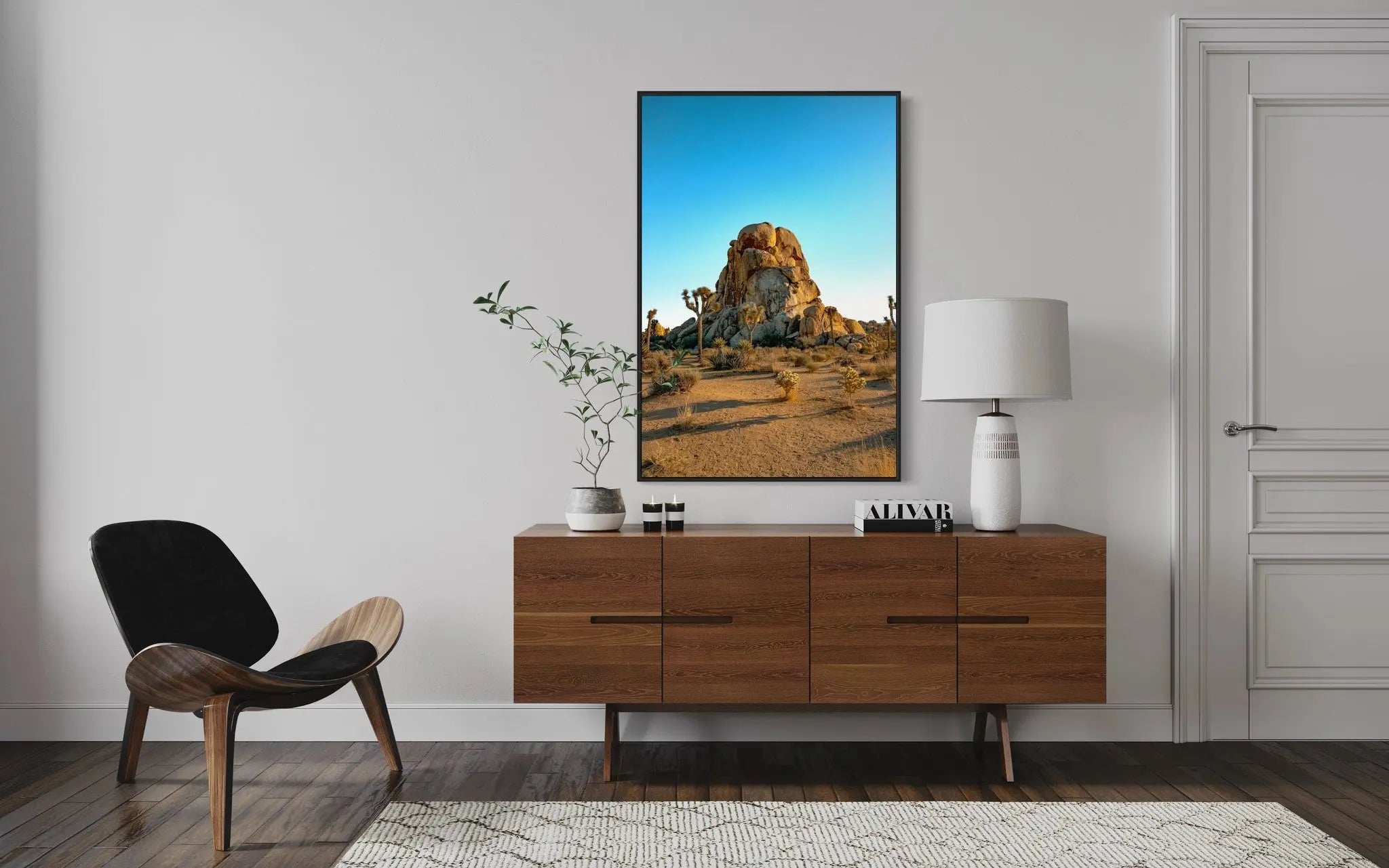 Palm Desert Landscape by A. Rossi shown in a minimalist home decor setting