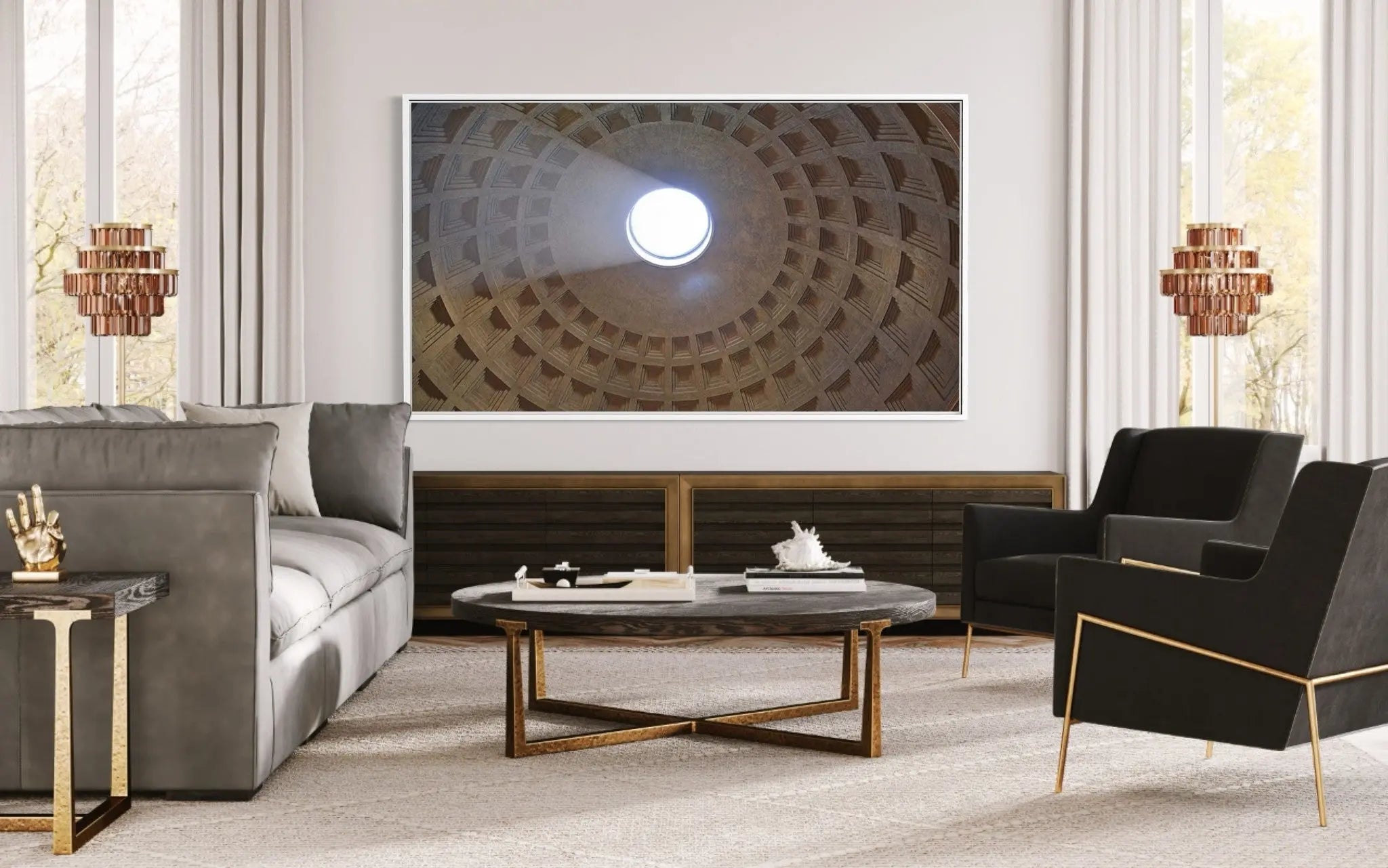 Occulus Dome by D. Mayk styled in a contemporary interior setting