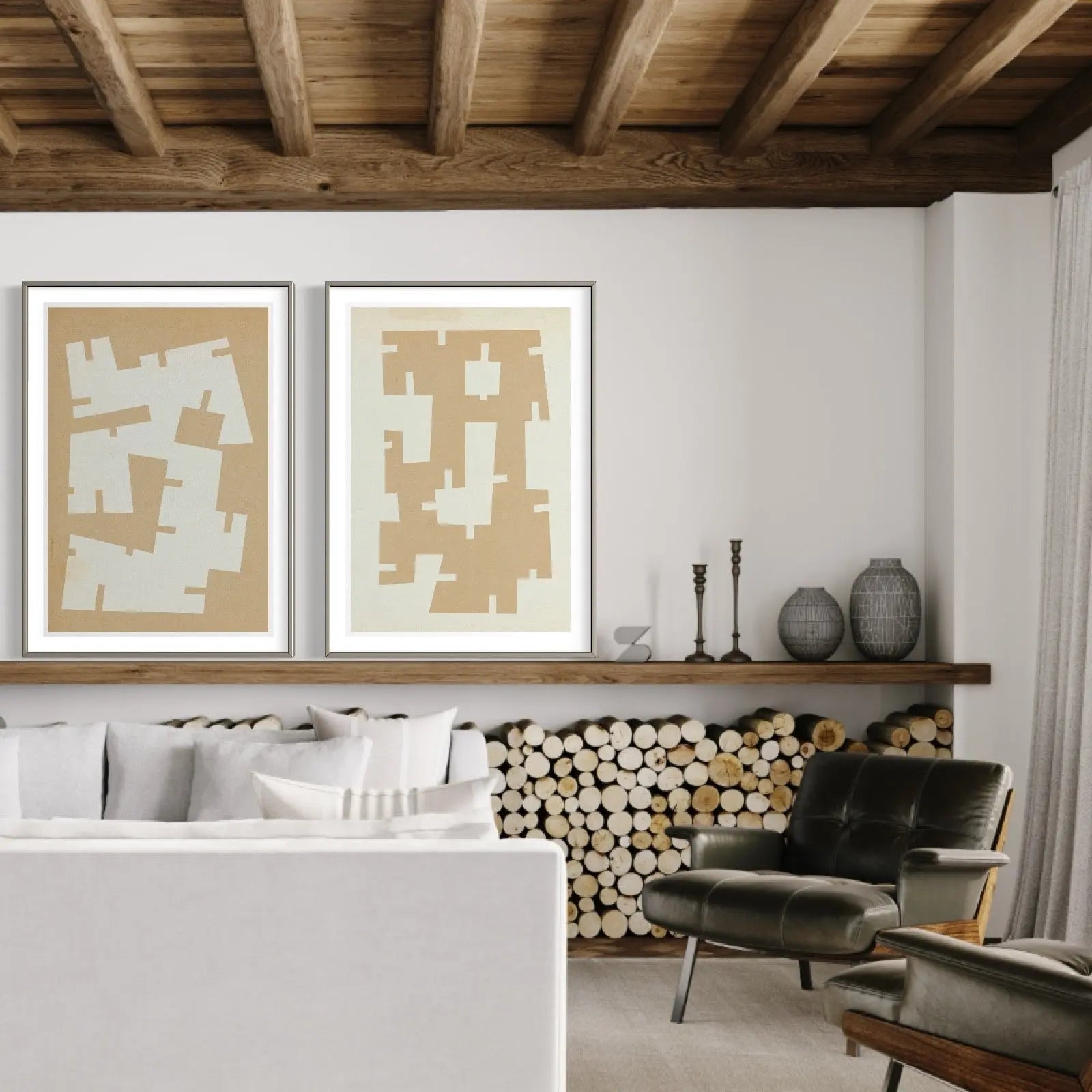 Objectivity II by Alejandro Franseschini displayed in a modern living room interior