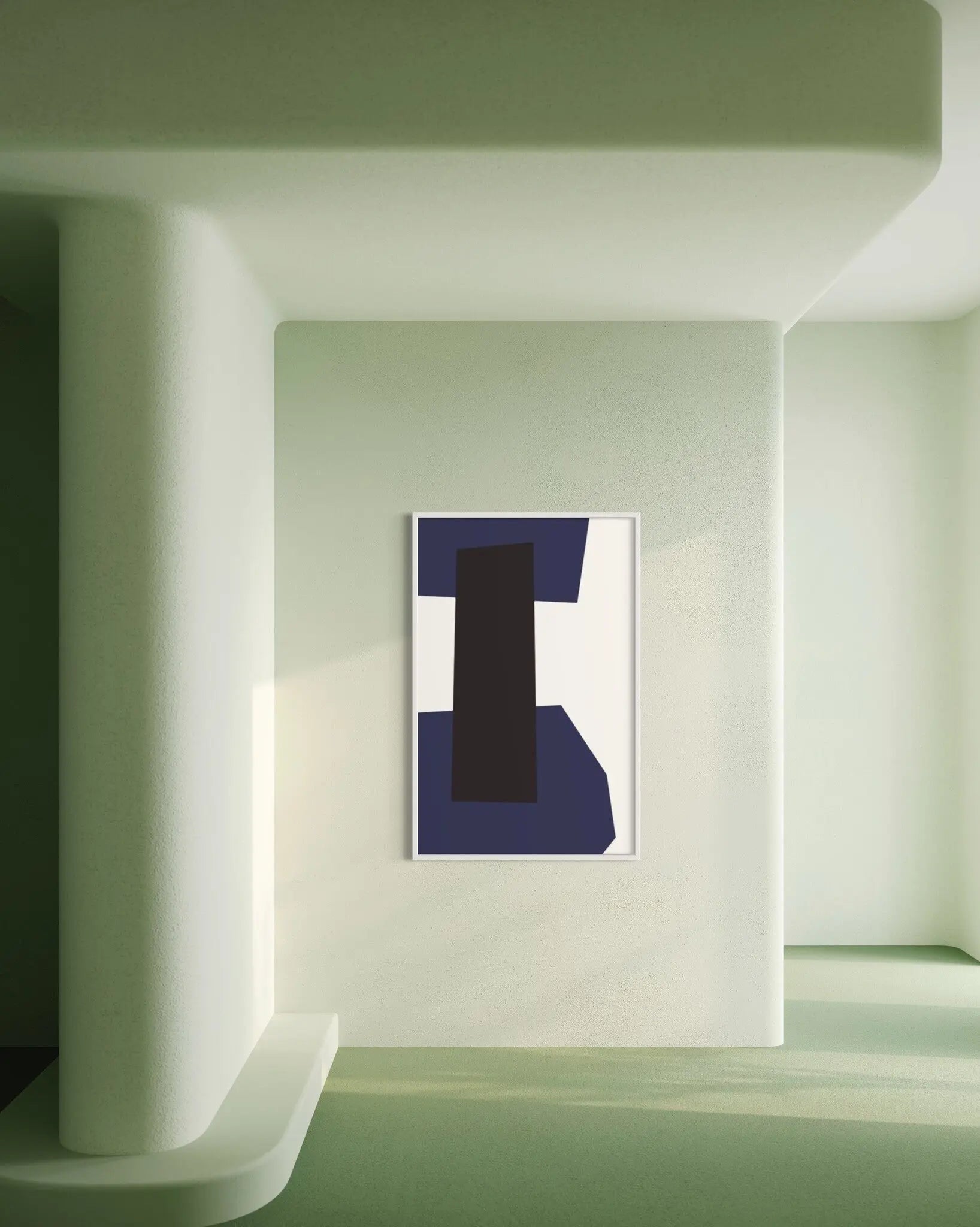 Untitled 2850 by Pedro Nuka displayed in a modern living room interior