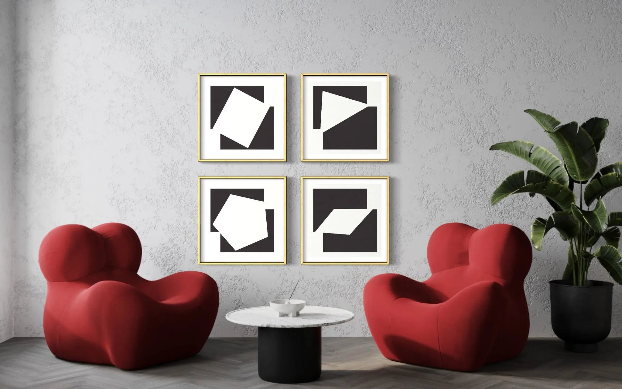 Moderna 4 by Alejandro Franseschini displayed in a modern living room interior