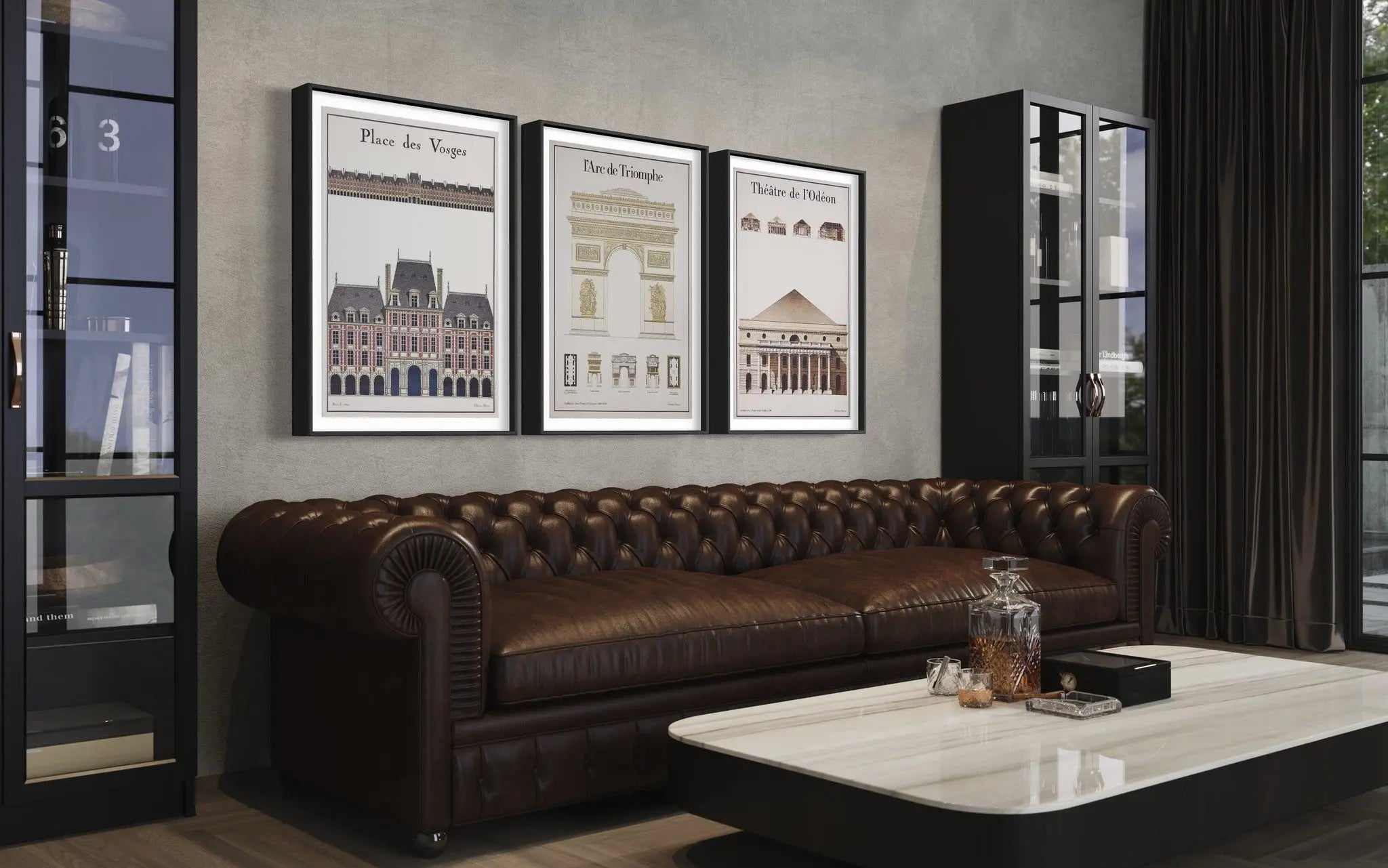 Le Theatre De L'Odeon Architectural Drawings featured in an elegant interior space