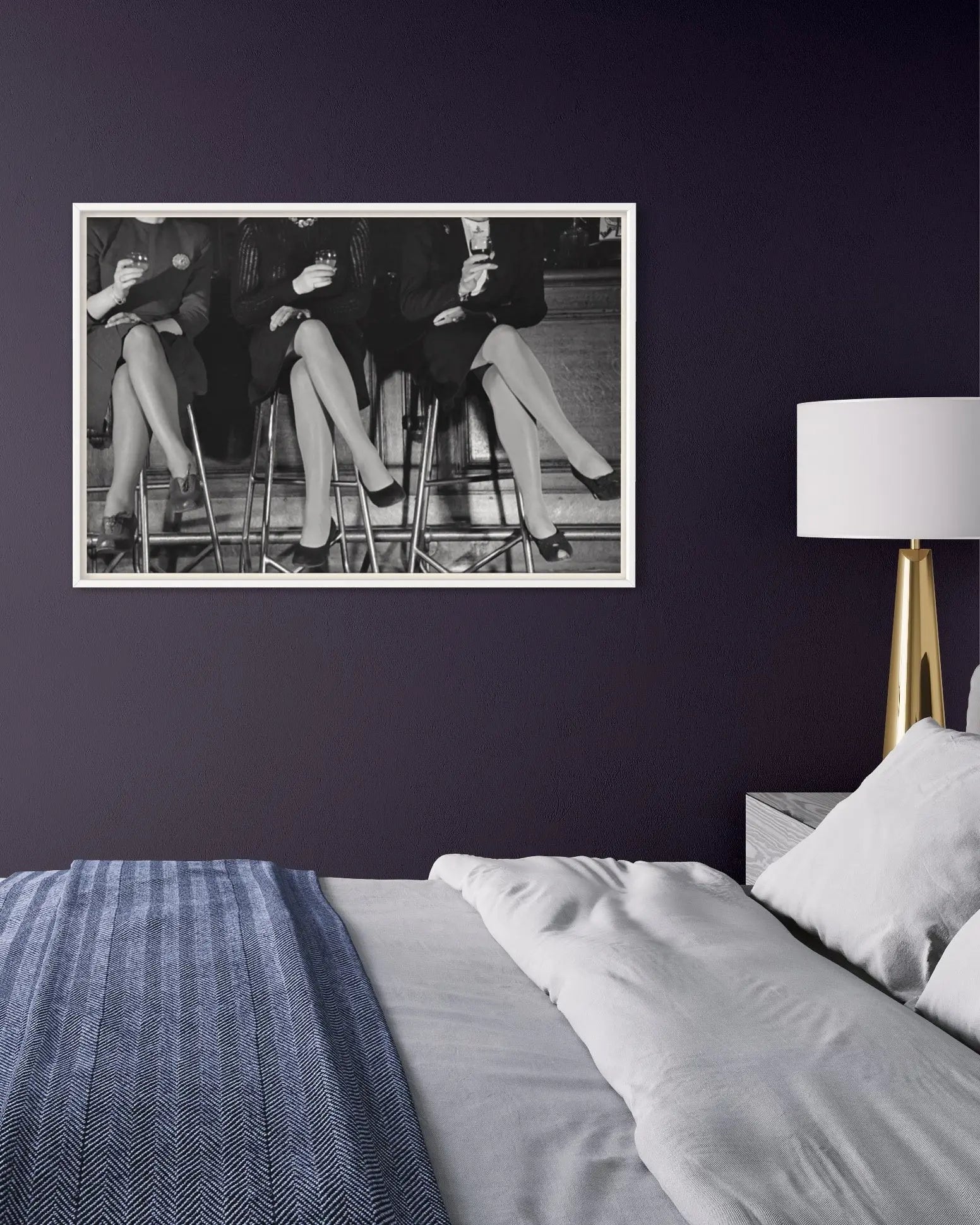 Three Pairs of Stockinged Legs 1946 by Kurt Hutton featured in an elegant interior space