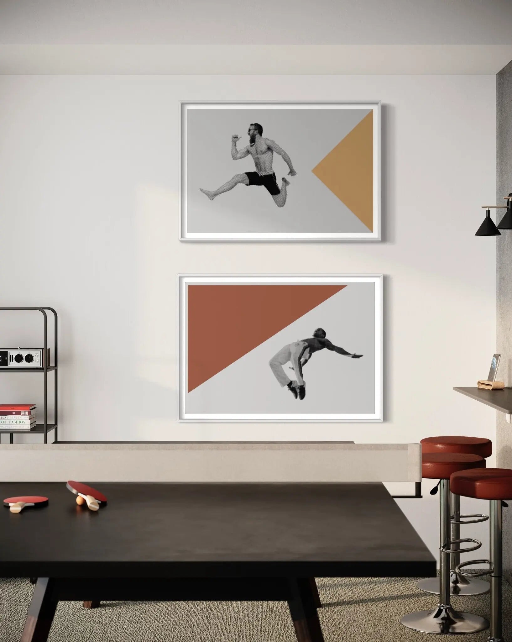 Fit in the Cities 9 by Alejandro Franseschini displayed in a modern living room interior
