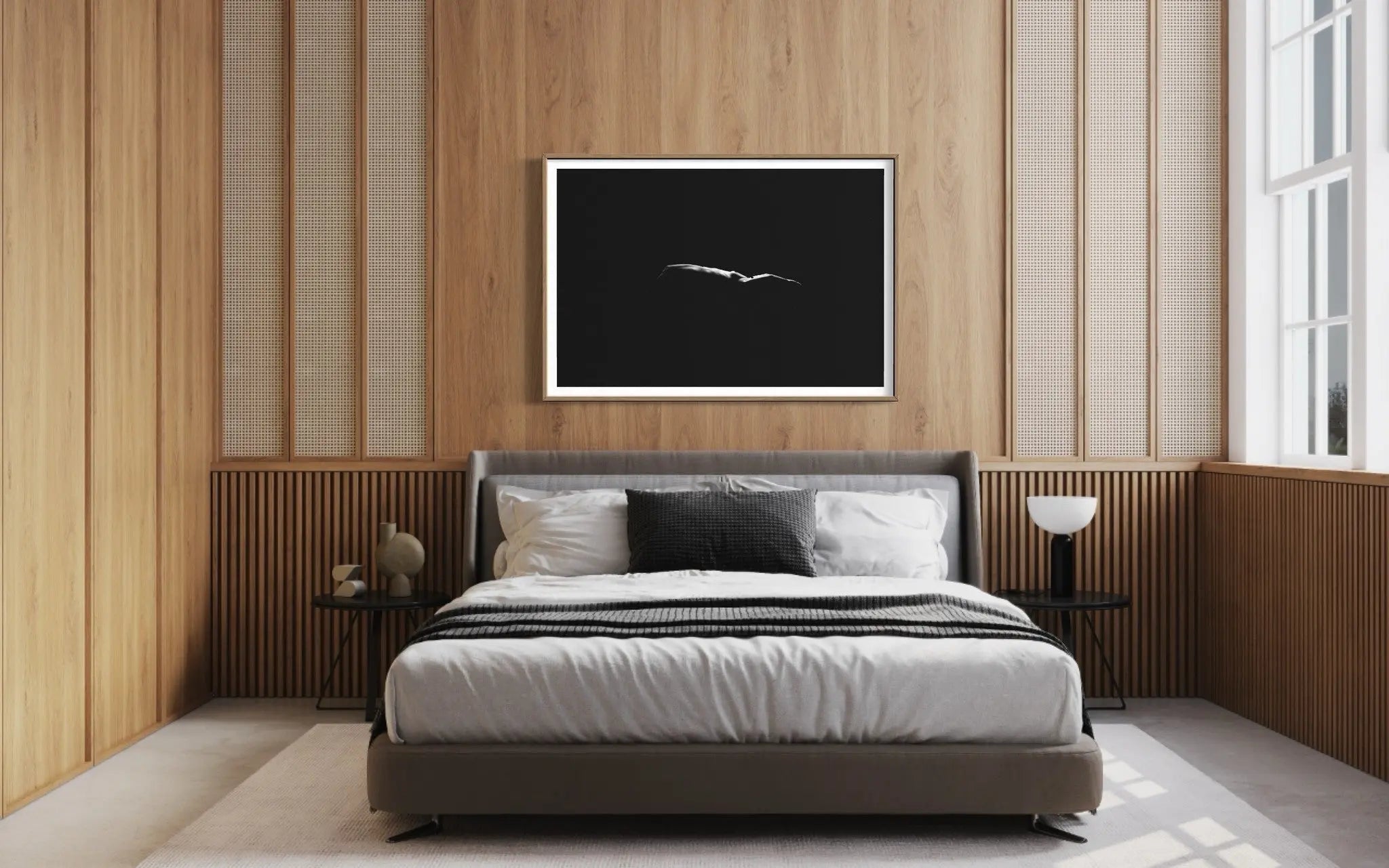 Nude in Water by Enric Gener shown in a minimalist home decor setting