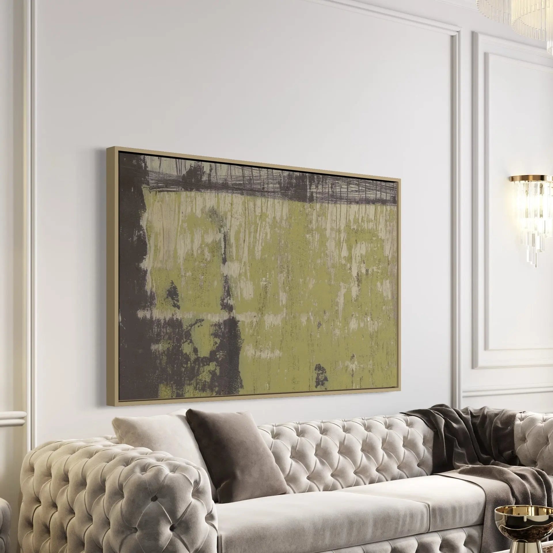 Universal Syncopations 69 by Evelyn Ogly showcased in a designer room setting