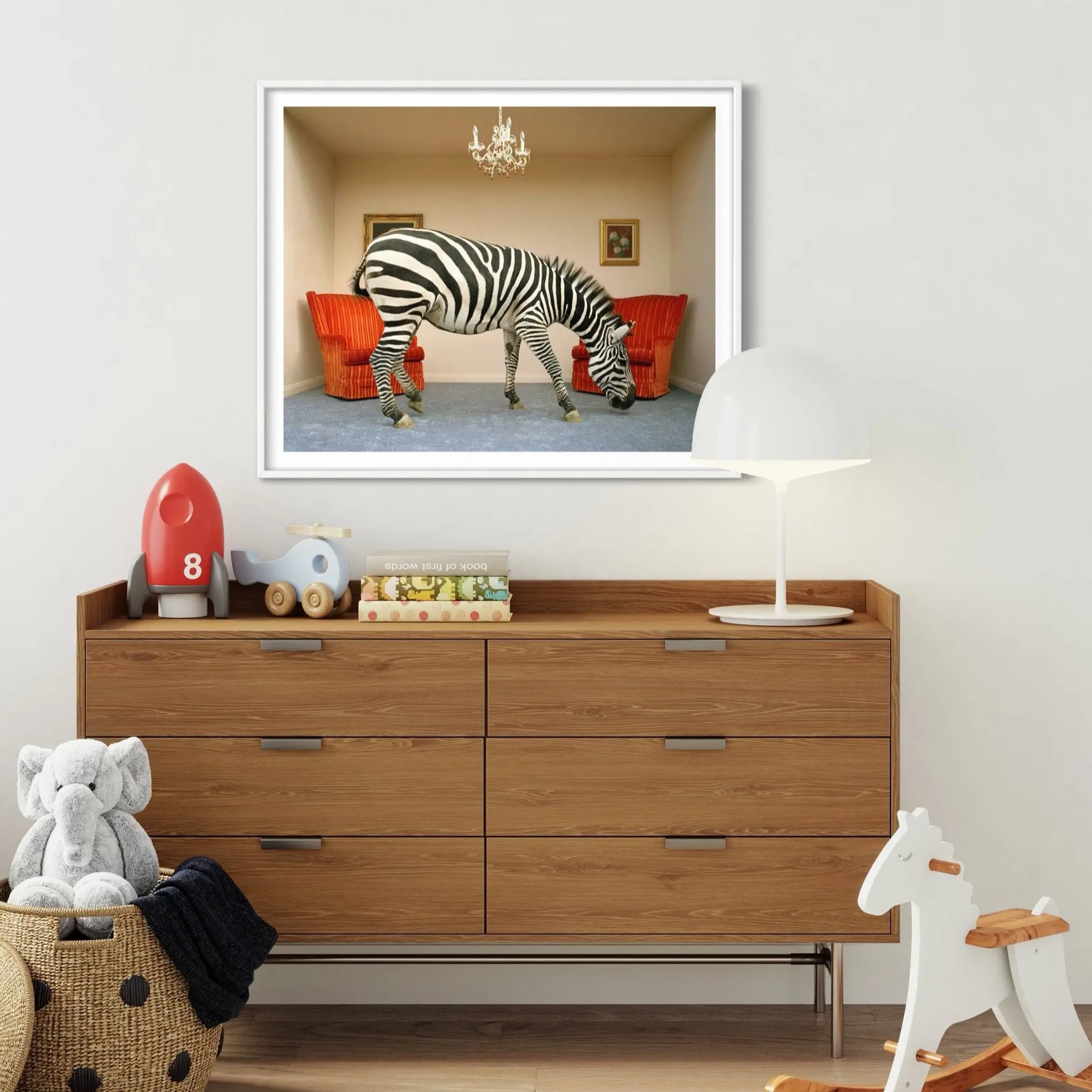 Zebra in Living Room by Matthias Clamer presented in a curated interior design