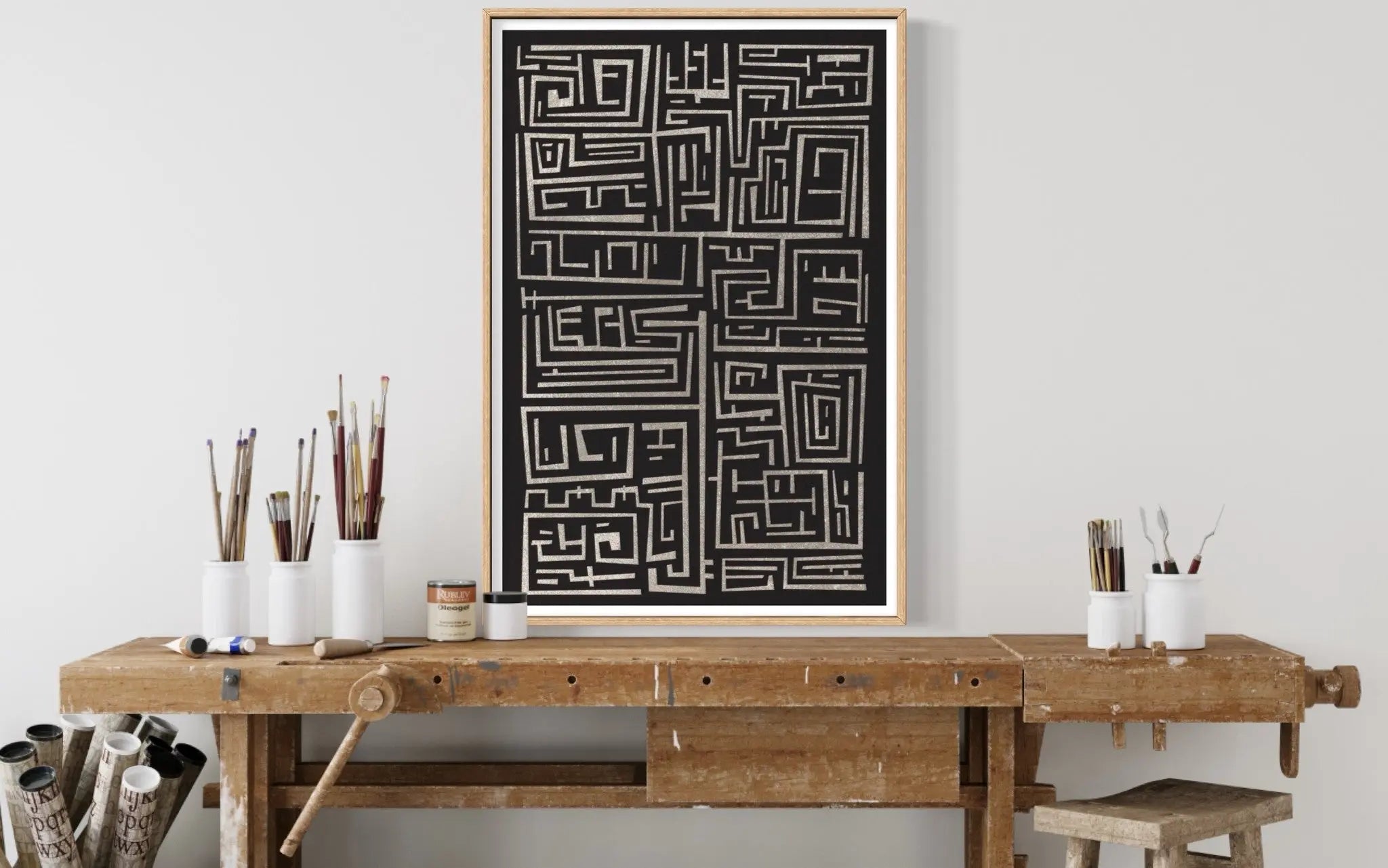 Labyrinth 1 by Alejandro Franseschini presented in a curated interior design