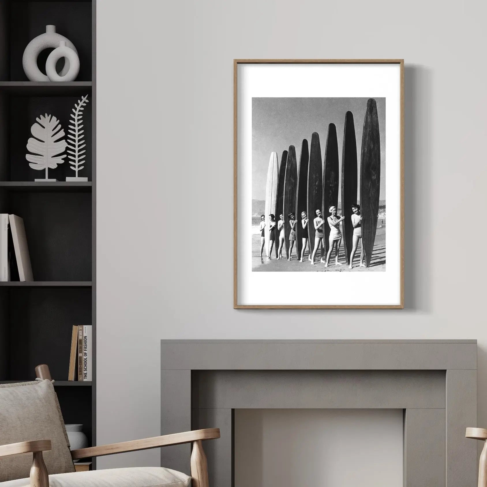 Women with Surf Paddleboards by Bettmann featured in an elegant interior space