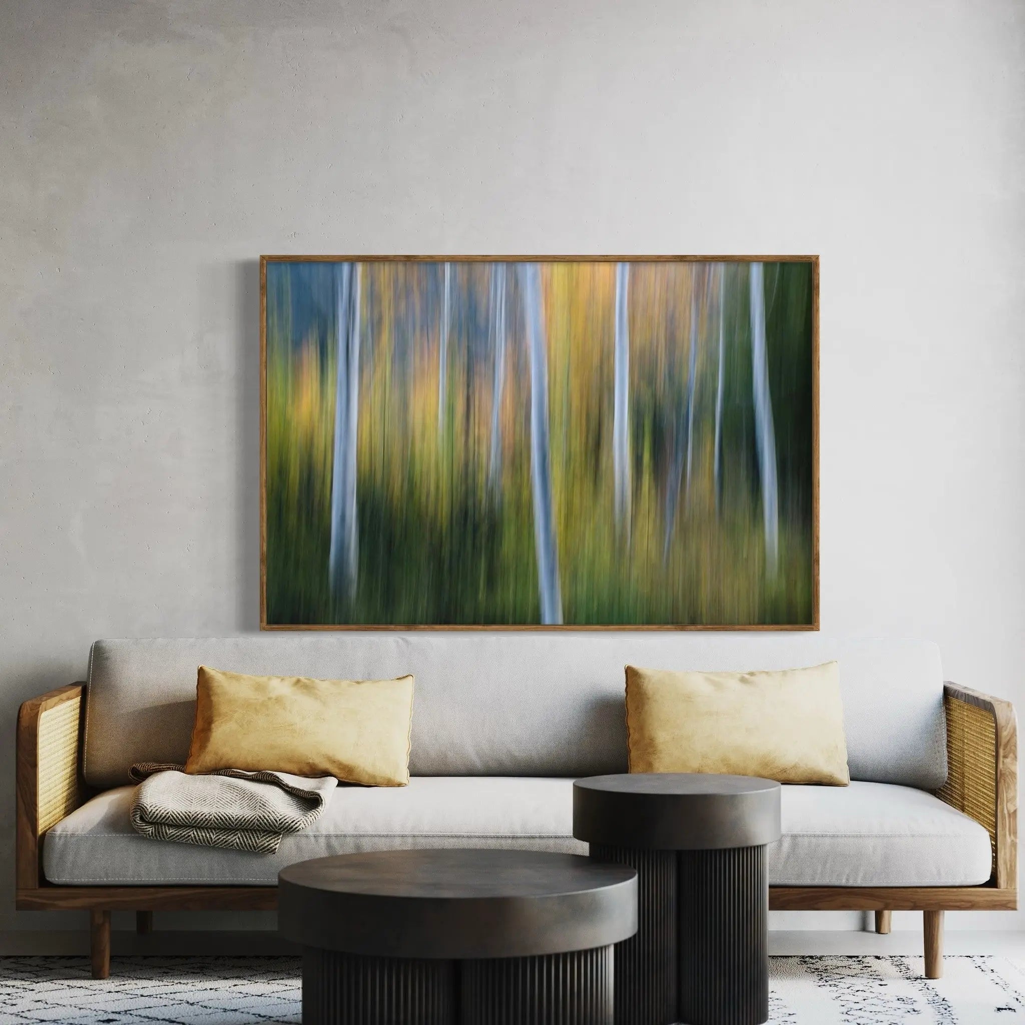 Forest of Aspen Trees in Autumn featured in an elegant interior space