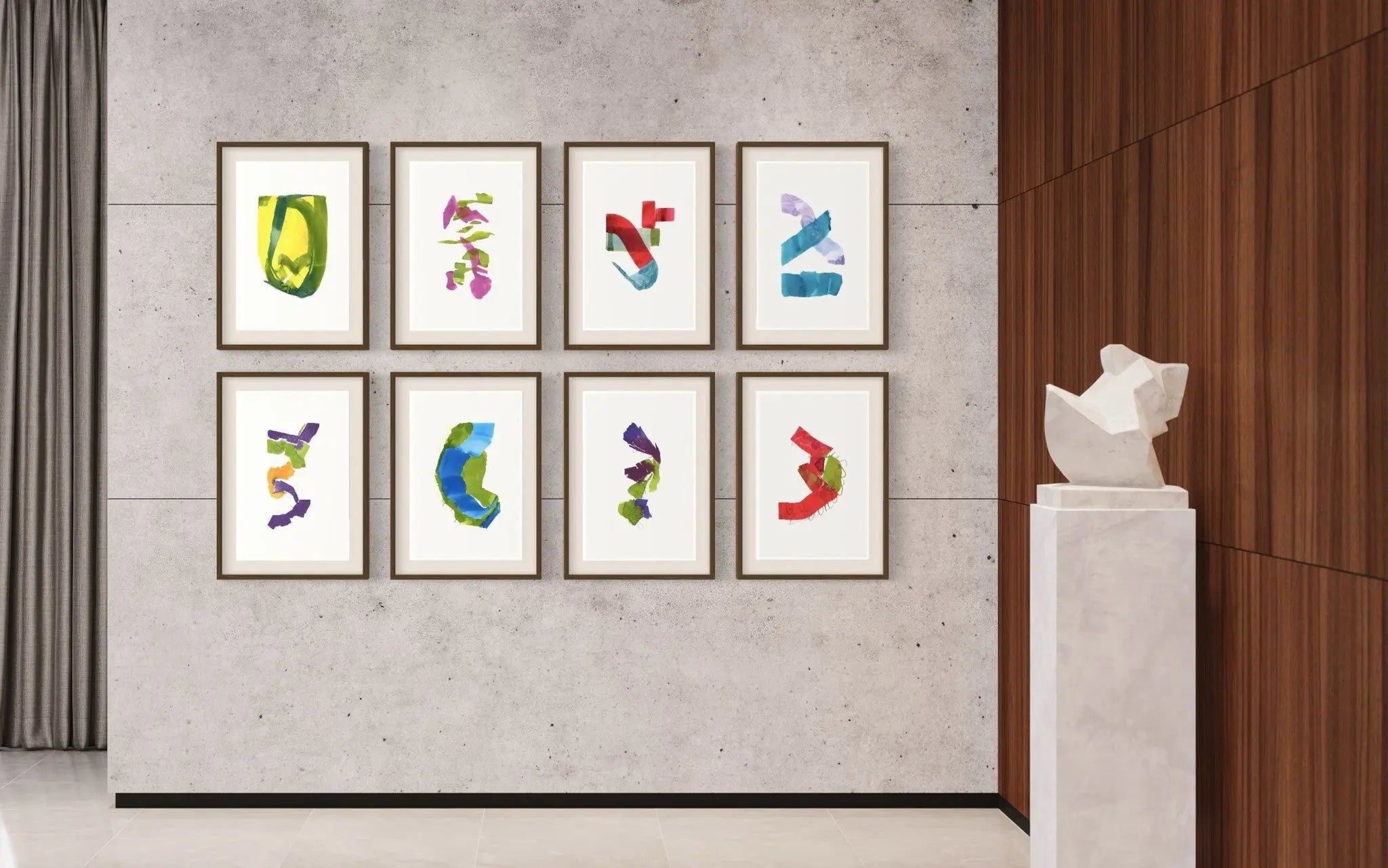 Color Study 2 by Encarnacion Portal Rubio displayed in a modern living room interior
