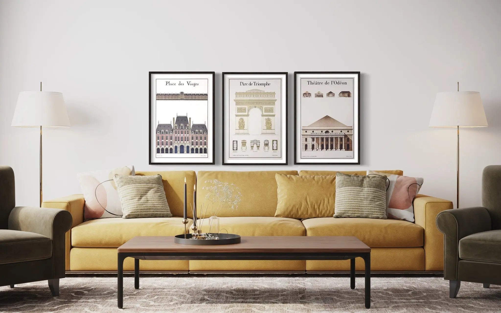 Le Theatre De L'Odeon Architectural Drawings presented in a curated interior design