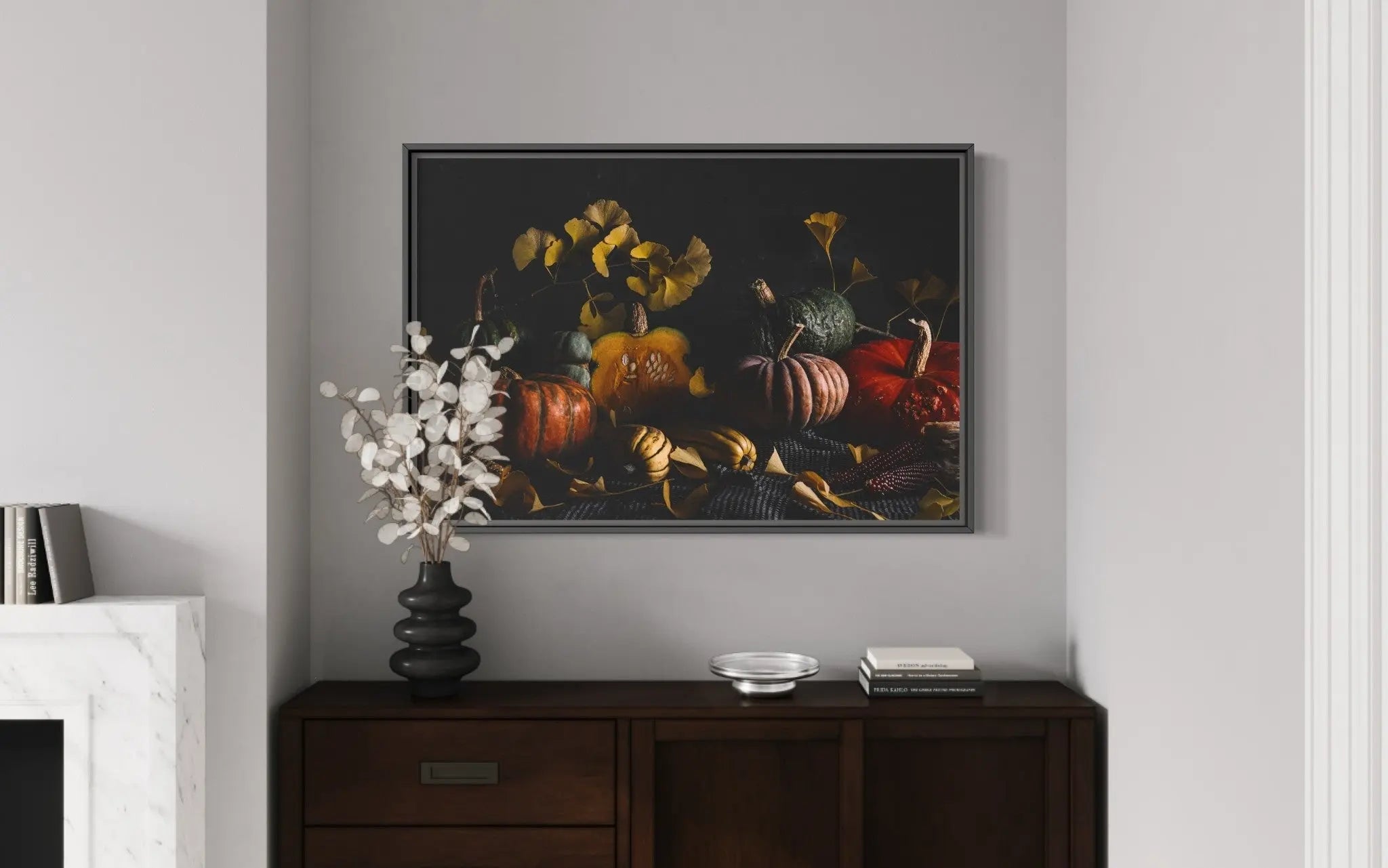 Winter Squash Tableau by Jed Gordon-Moran presented in a curated interior design