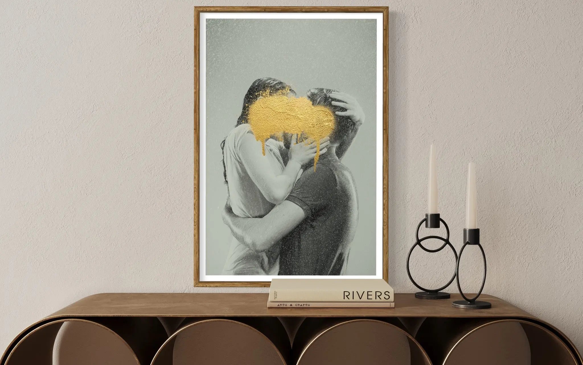 Secret Love by Francesco Alessandrini displayed in a modern living room interior