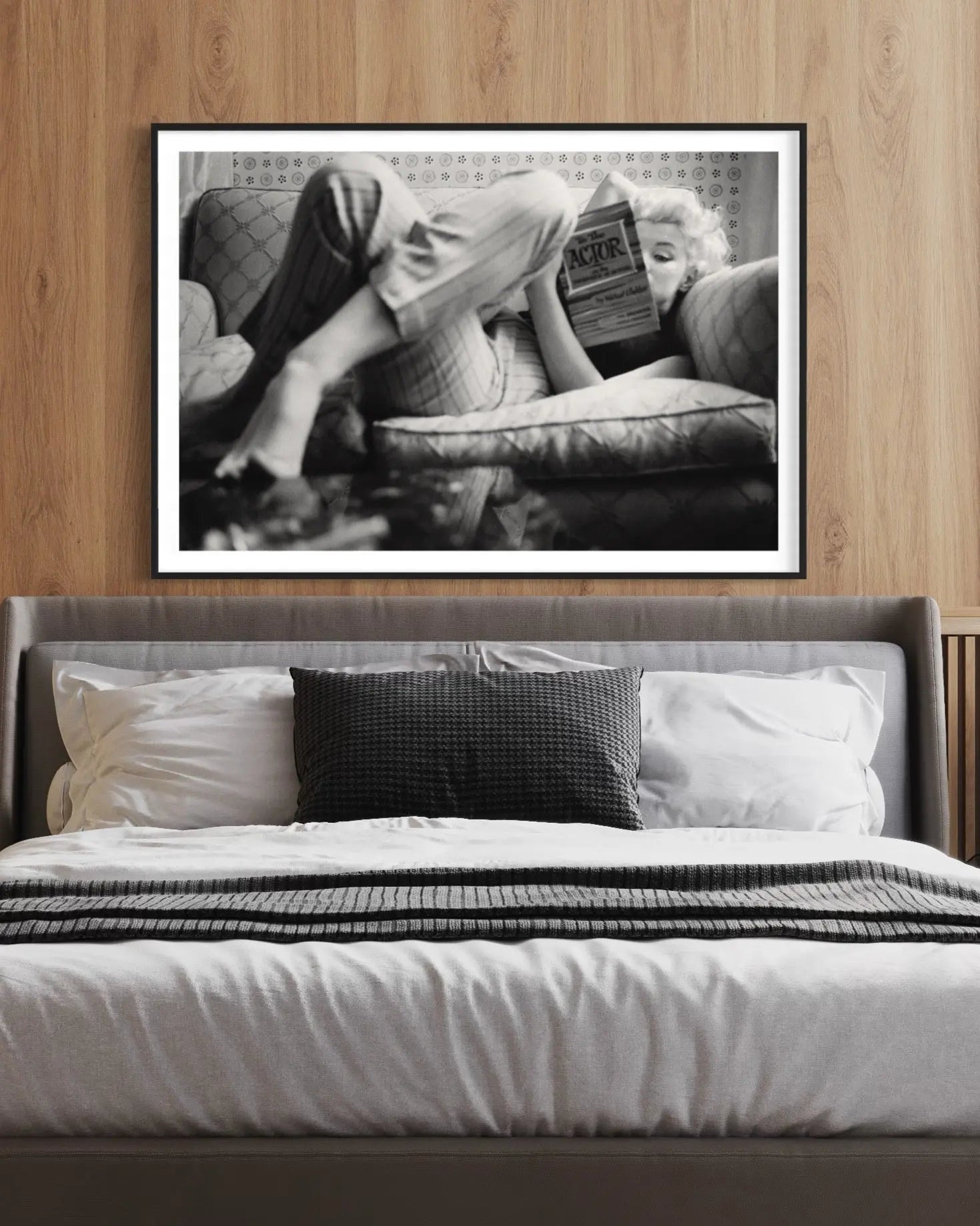 Marilyn Monroe Candid Moment by Ed Feingersh styled in a contemporary interior setting