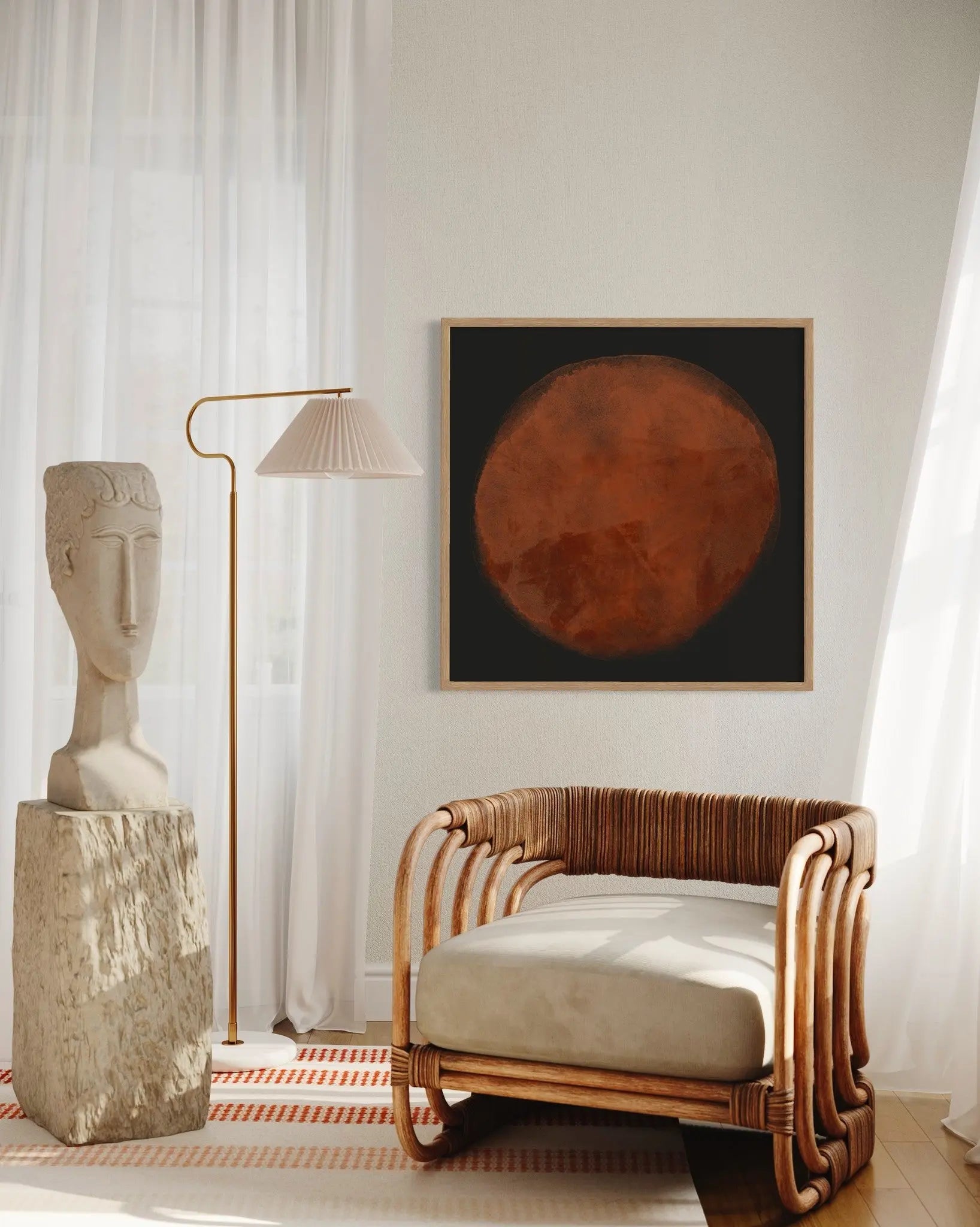 Red Poem by Alejandro Franseschini featured in an elegant interior space