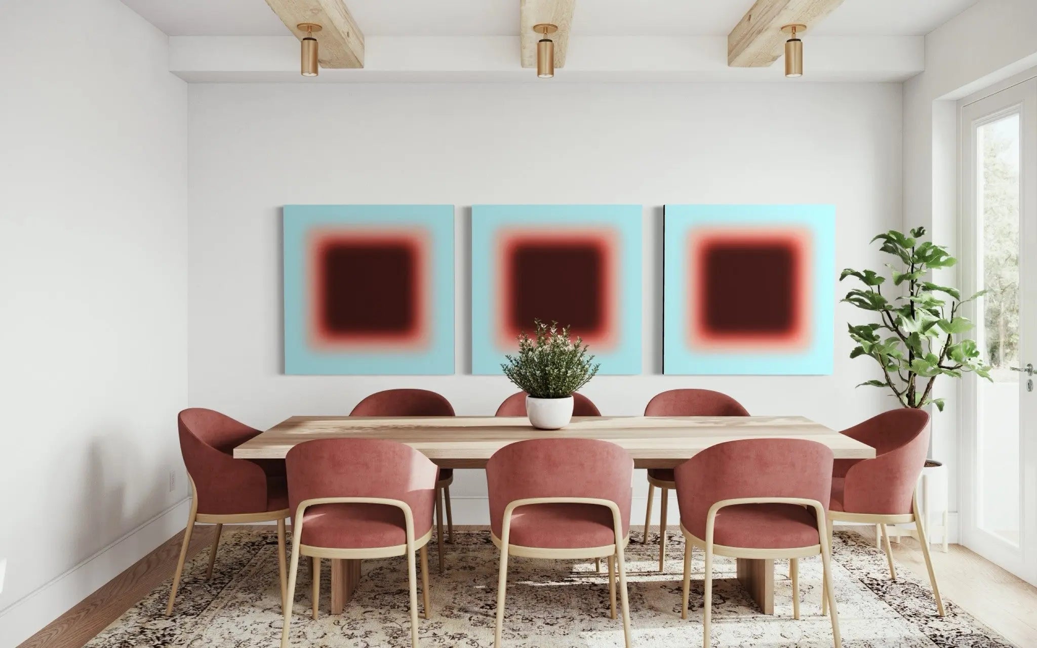 Orange Galaxy by Alejandro Franseschini styled in a contemporary interior setting