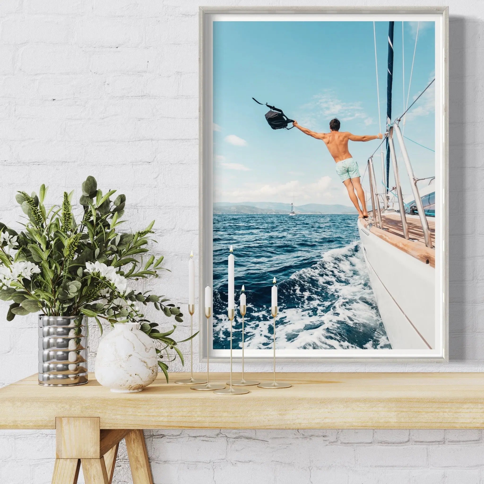 Sailing Day by S. Souza installed in a luxury residential interior